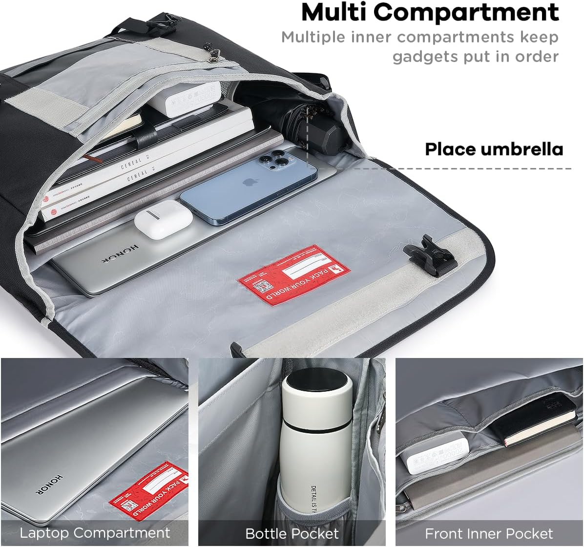 OIWAS Messenger Bag for Men, 14 Inch Laptop Crossbody Bags Women Casual Satchel Shoulder Bag College Travel Office Briefcase