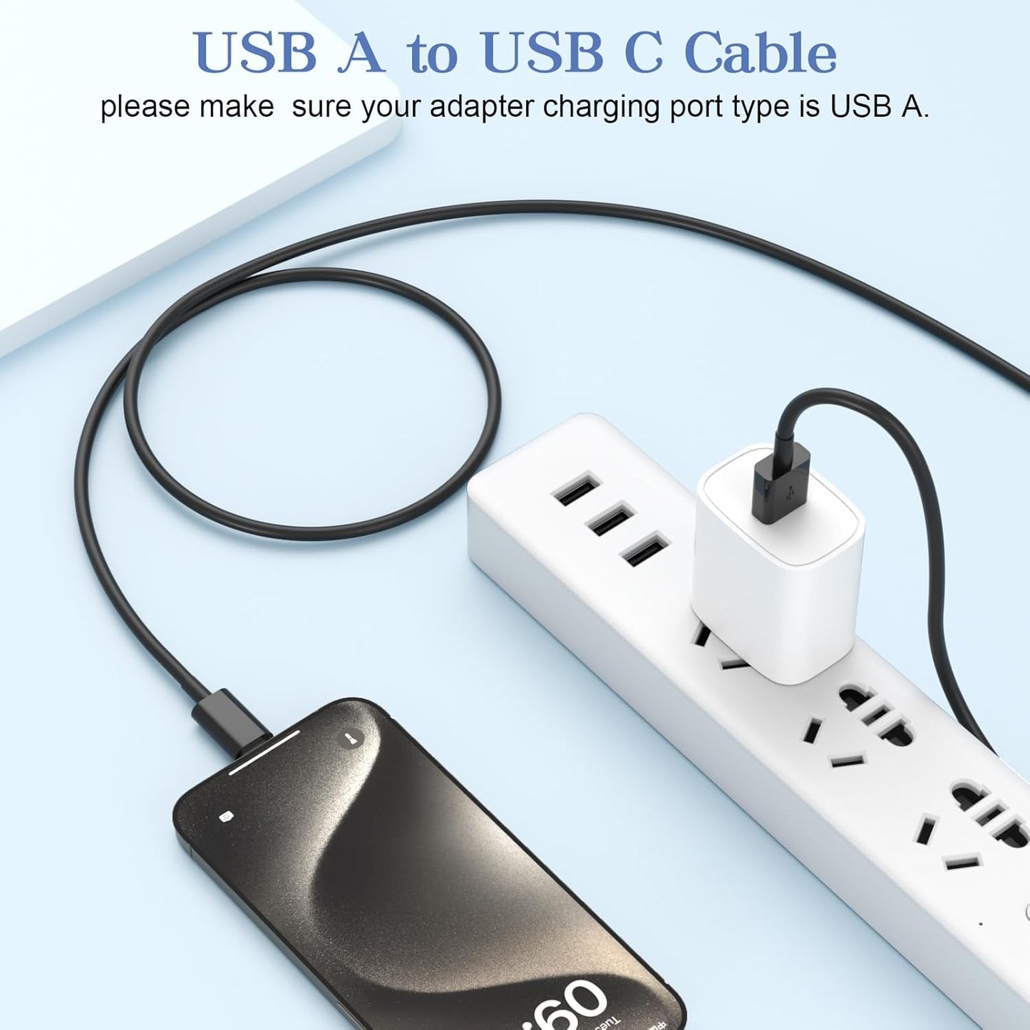 Car Carplay Cable for iPhone 17/16/15,iPhone 17/16/15Pro 17/16/15ProMax 17/16/15 Plus, USB A to USB C Cable for Apple Carplay, USB-C Car Charger for iPad Pro iPad Air 5th 4th Mini 6th Type C 3FT-Black