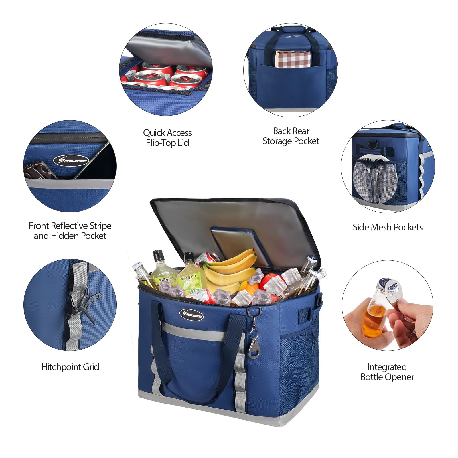Maelstrom 75Can Soft Cooler Bag, Portable Beach Cooler with Flip-top Access