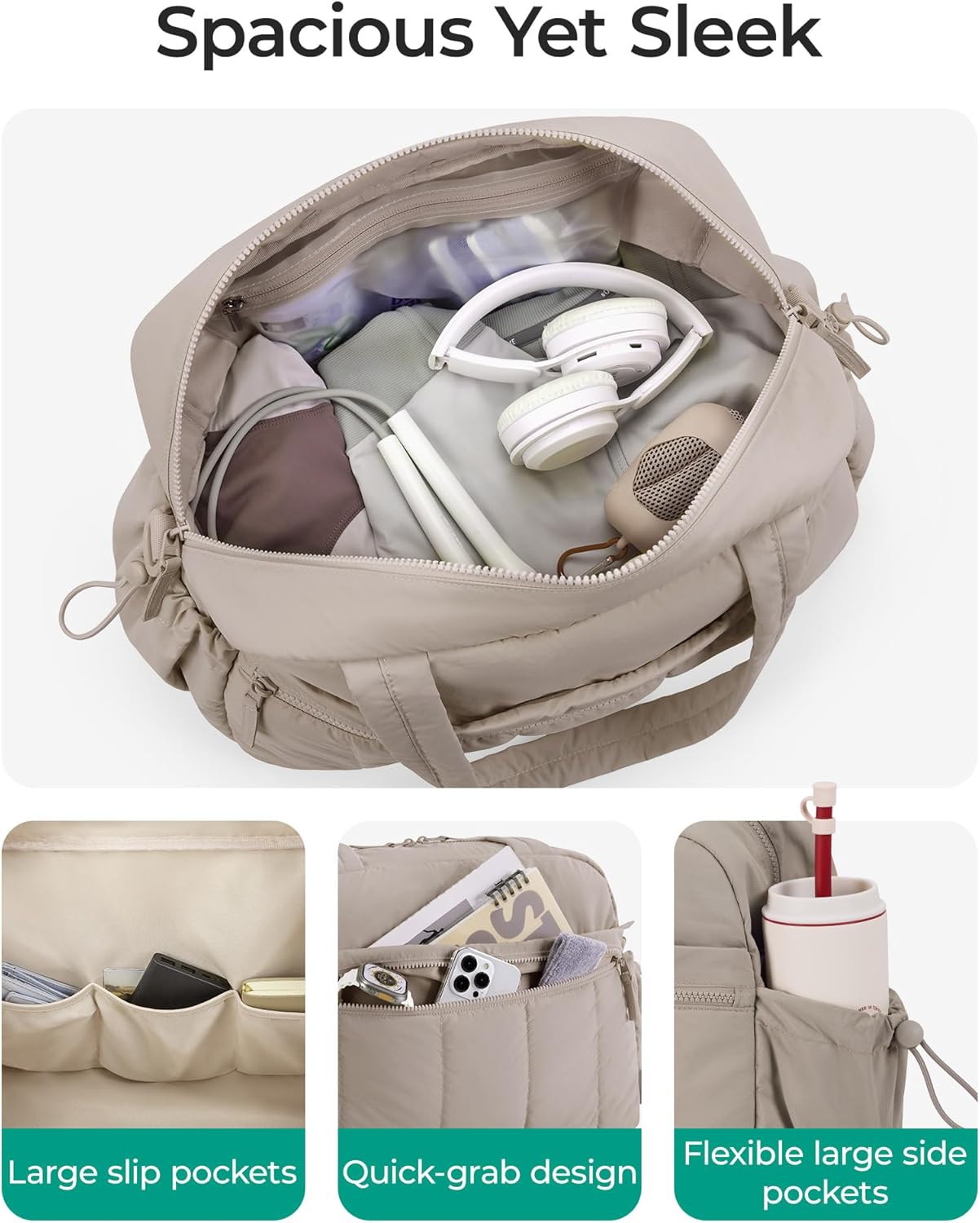 BAGSMART Gym Bag for Women, Duffle Bag for Travel with Wet Pocket, Lightweight Carry on Weekender Duffel, Water Resistant