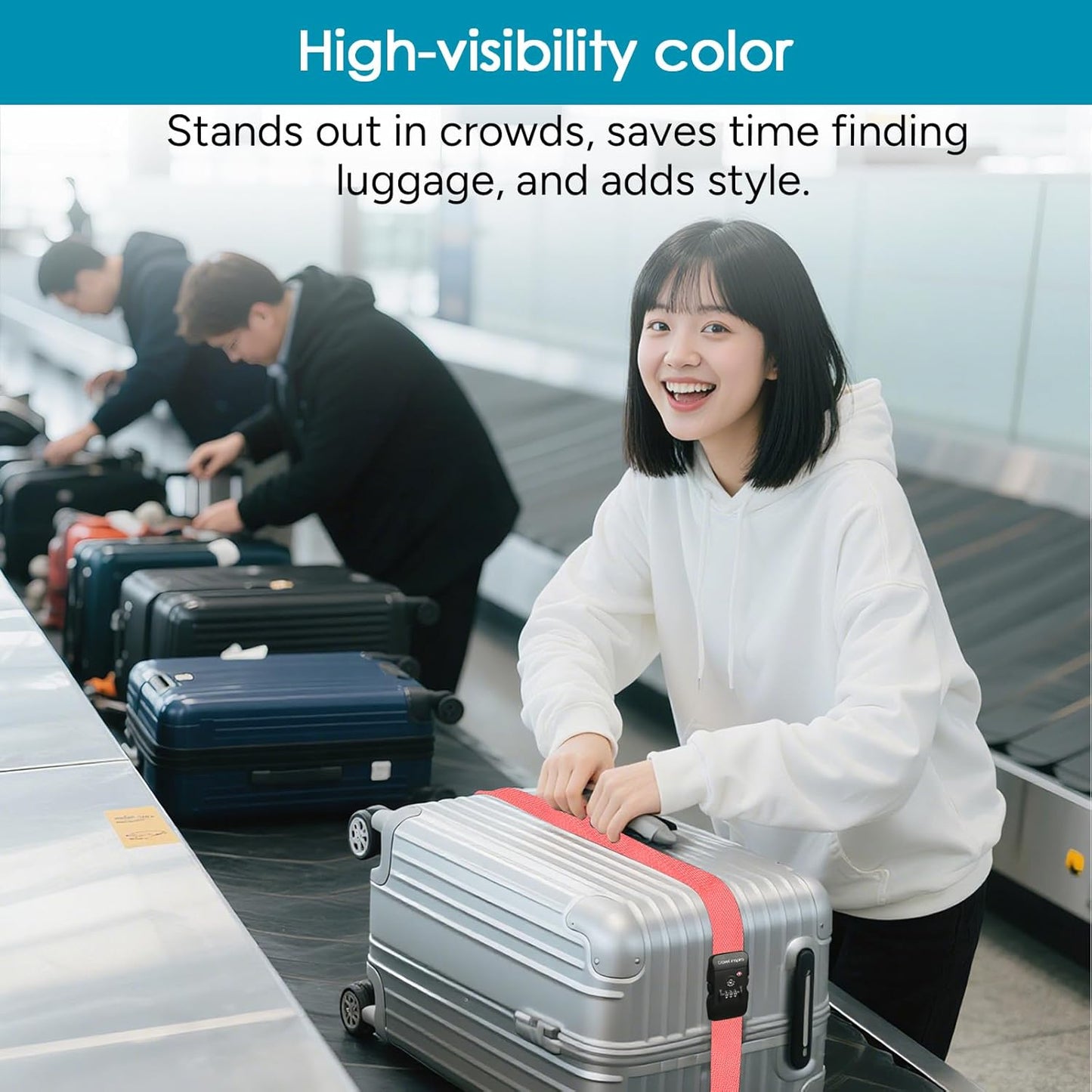 Travel Inspira Luggage Straps for Suitcases with TSA Lock, Protect Your Luggage Anti-Burst, High Visibility Color, Easy to Identify Luggage Adjustable Heavy Duty Belt for 20-32 Inch Suitcases