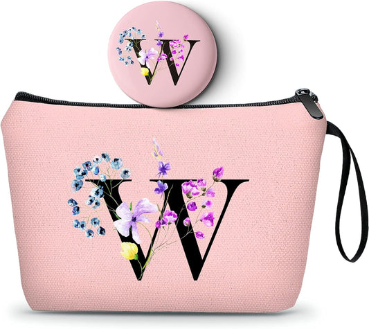 Birthday Inspirational Bridesmaid Proposal Team Small Gifts for Women Mom Aunt Teacher Sister Coworkers Makeup Cosmetic Bag Travel with Mirror Mothers Day Christmas Graduation W