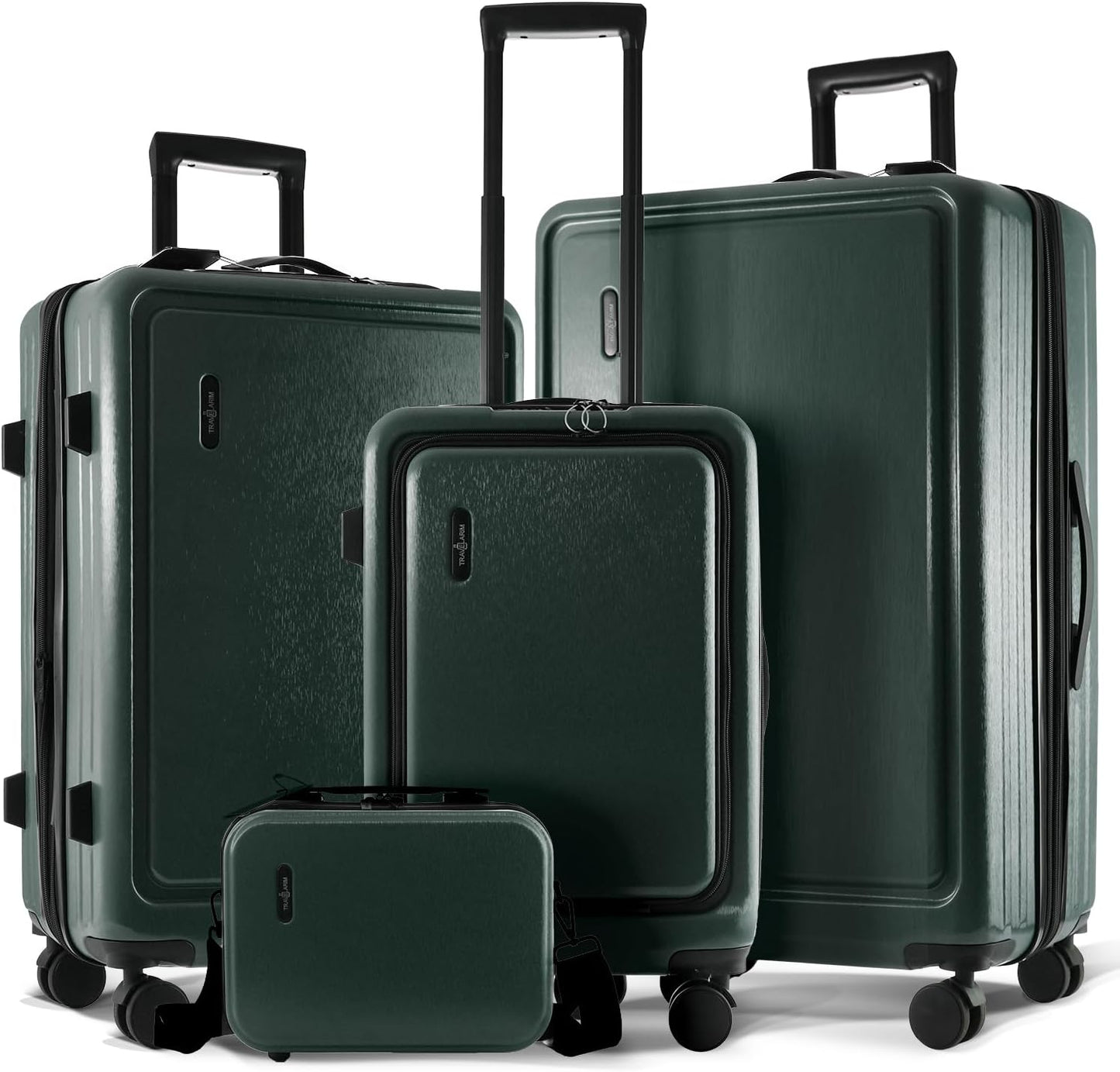Hard Shell Luggage Sets with Spinner Wheels 4 Piece, Expandable Large Suitcases with TSA Lock, Travel Large Suitcase Set, Green Luggage Set