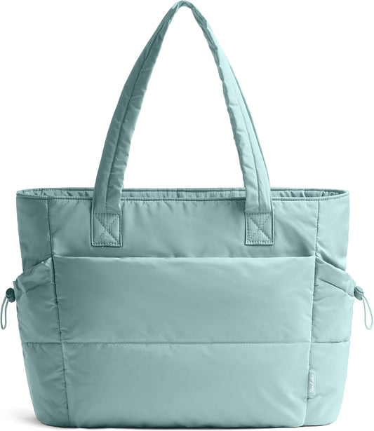Tote Bag for Women Puffy Work Bags for Women with Zipper Lightweight Quilted Puffer Tote Bag for Travel, Teacher, Nurse