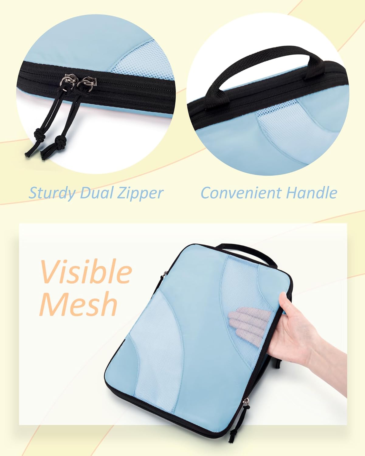 BAGSMART Compression Packing Cubes, 6 Set/4 Set/2 Set Travel Packing Cubes for Carry on Suitcases