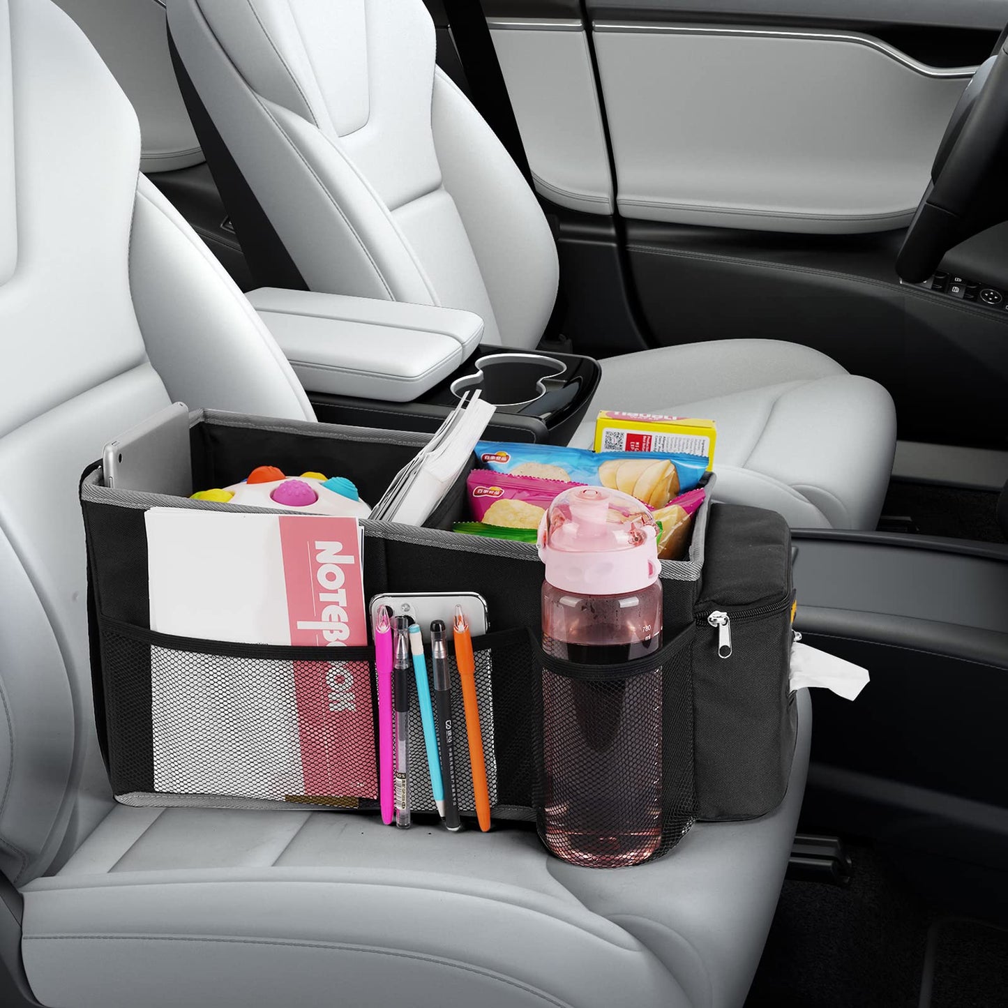 Alijees Car Seat Organizer - Backseat Car Organizer with Cup Holders, Car Storage Organization for
