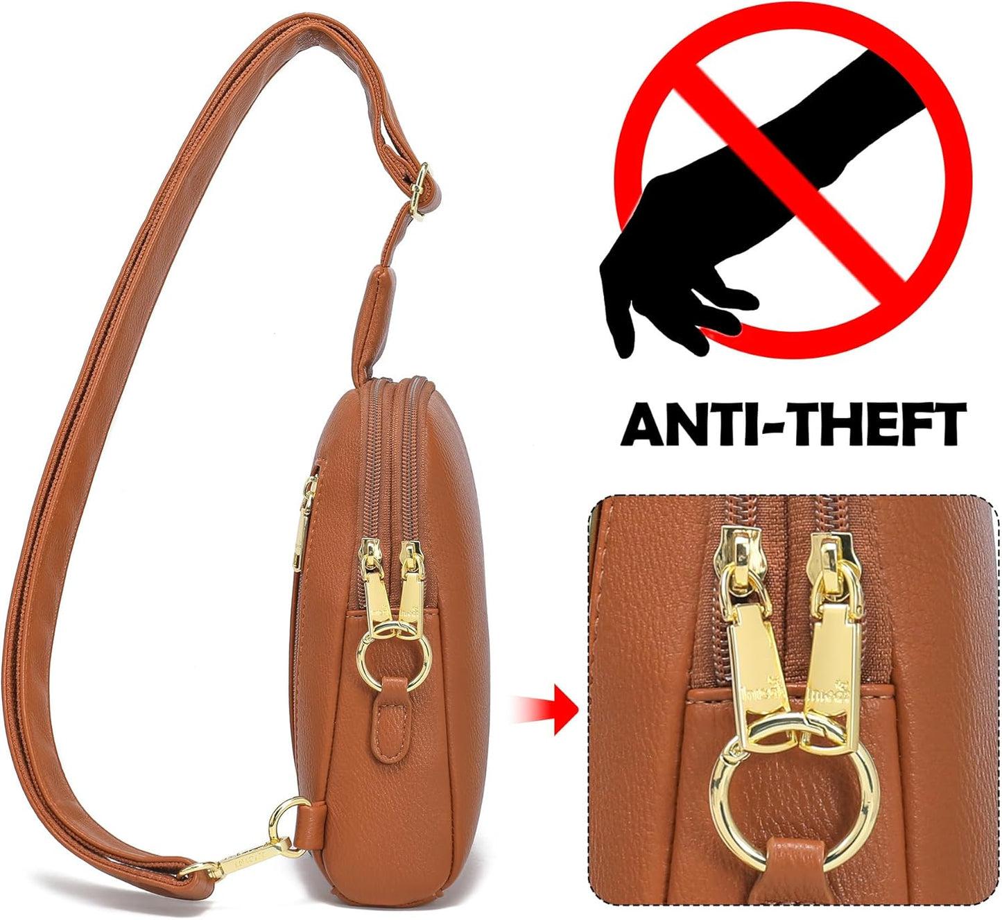 INICAT Travel Small Sling Bag Faux Leather Crossbody Bags Women Cross Body Bag Purses for Woman