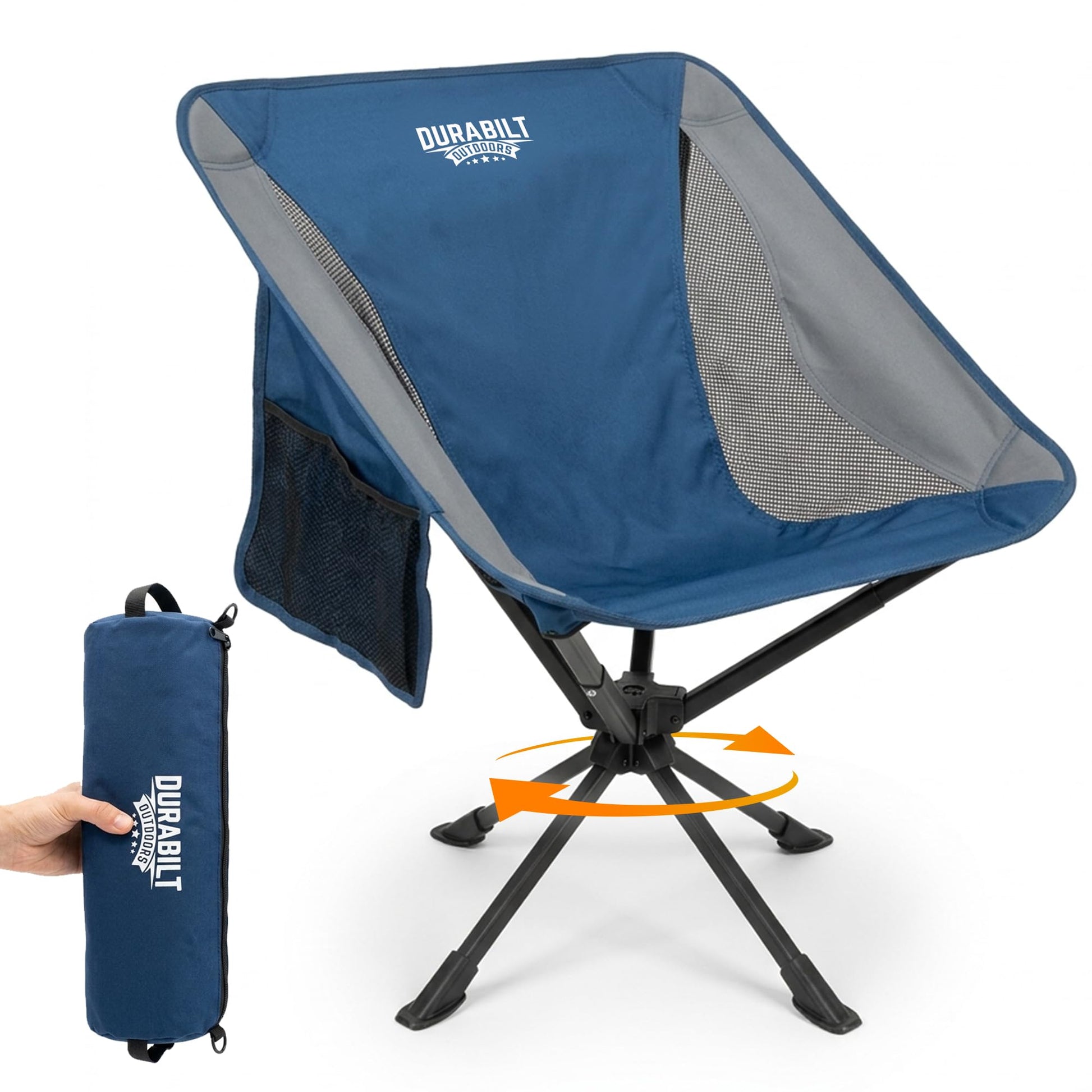 DuraBilt 360 Swivel Camping Chair, Folding Portable Outdoor Camp Chair