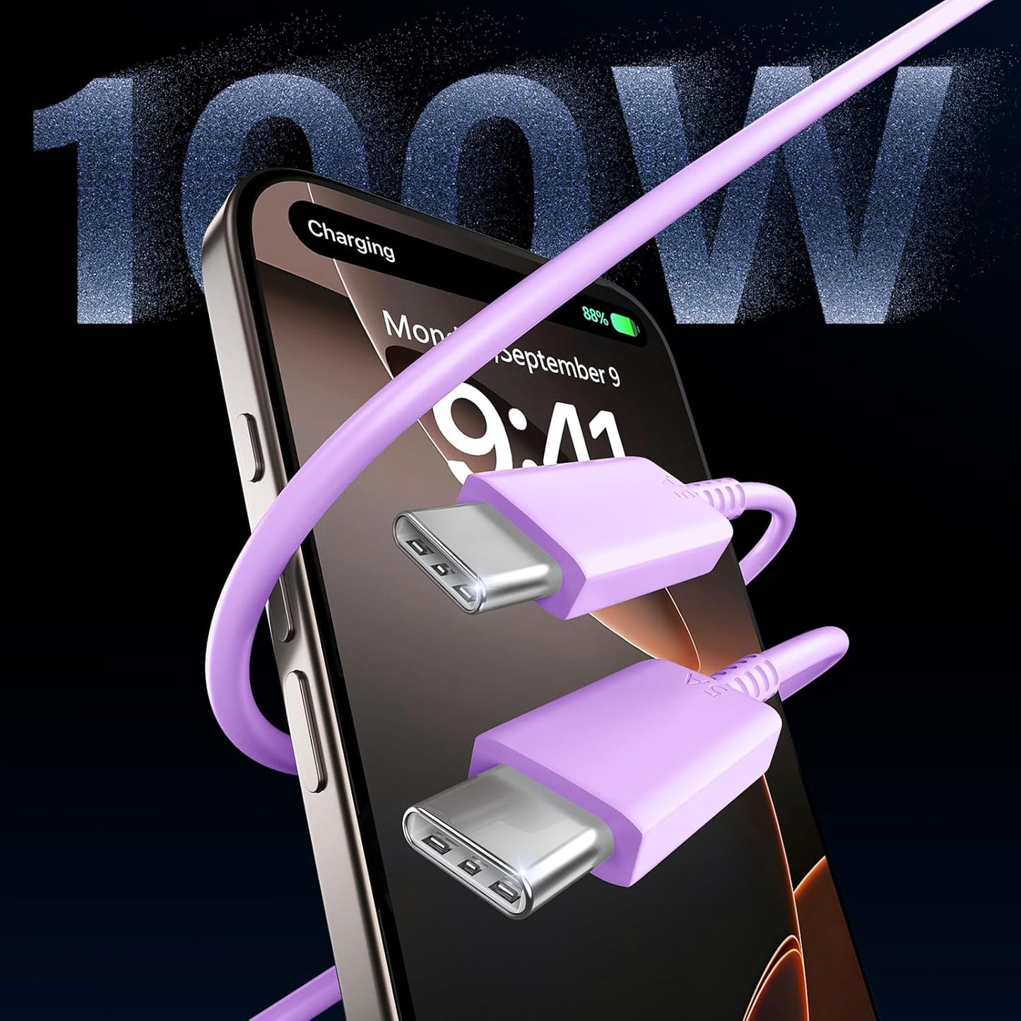 Phone 17 16 Pro Max Charger Fast Charging,45W Phone 17 Charger Type C Chargers USB C Charge Block &6.6FT Long C Charging Cables Cord for Phone 17/17 Pro/ 17 Pro Max/Air/Phone 16 15 Pro Max,Purple