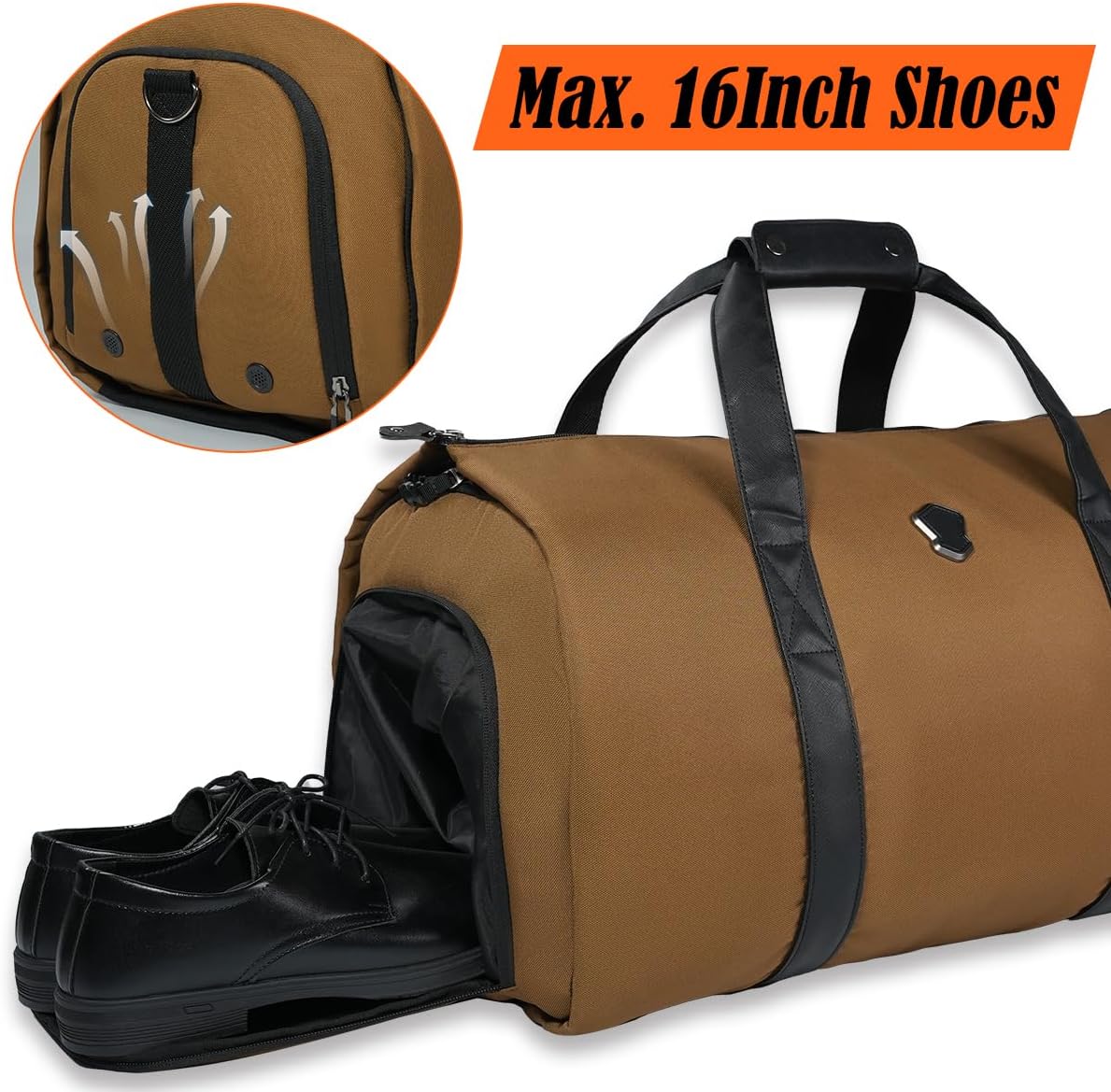 WELKINLAND 2-Suit Garment Duffle Bags for Travel Men, 60L-Large Carry on Garment Duffel Bag
