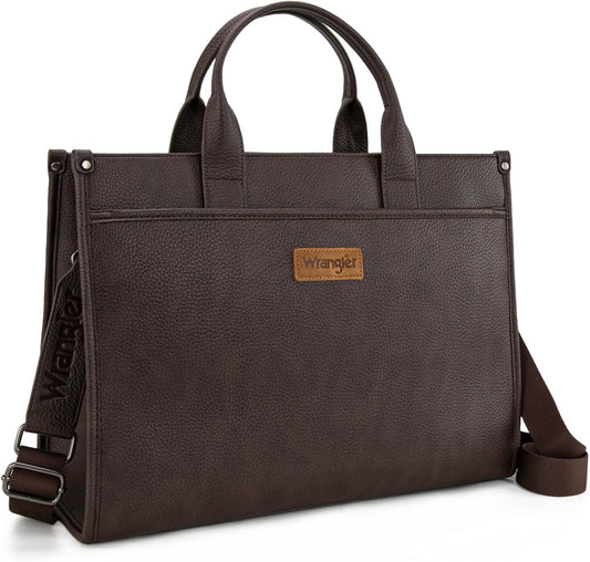 Wrangler Laptop Bag for Women 15.6 Inch Vintage Work Tote Bag for Business Briefcase Handbag with Adjustable Shoulder Strap