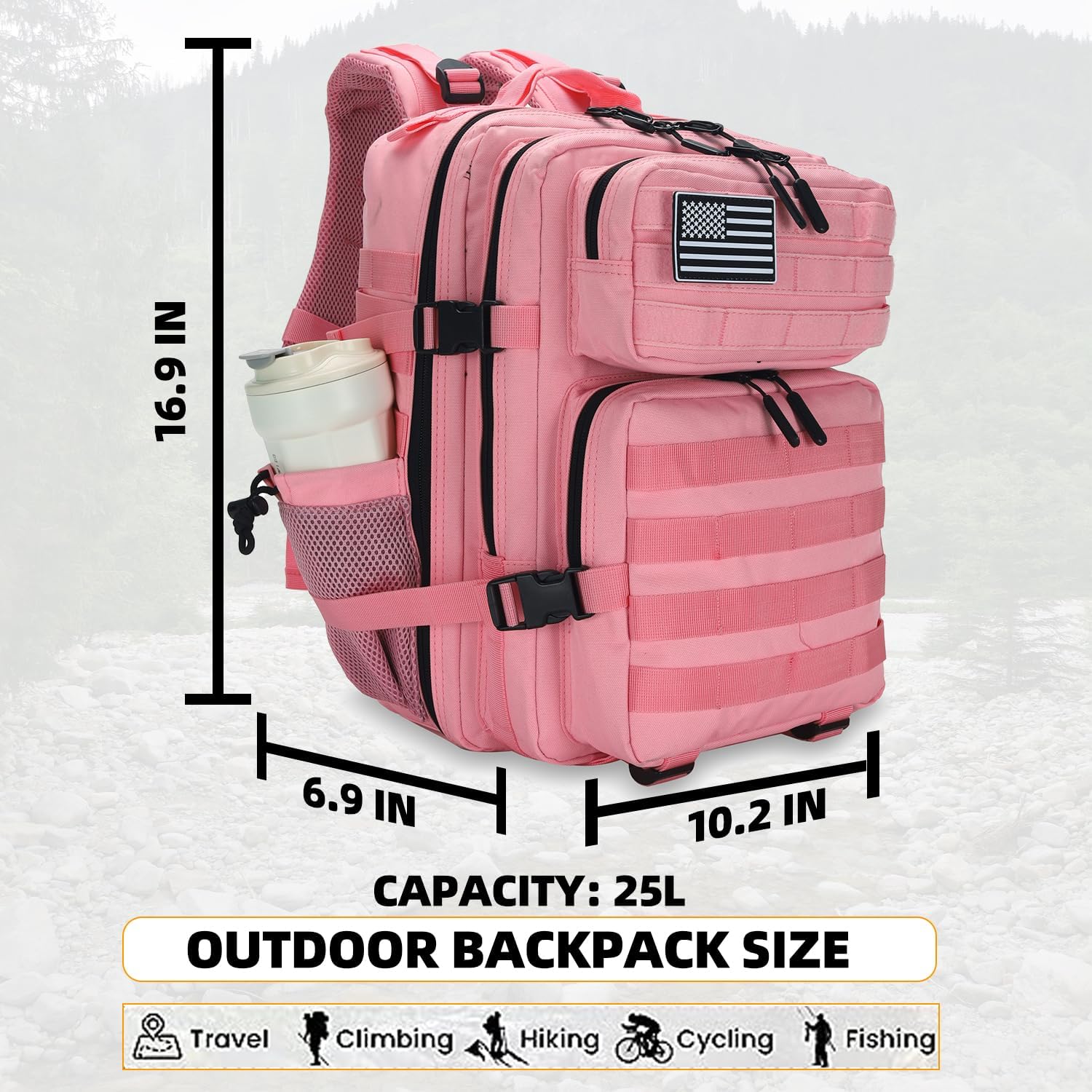25L Tactical Backpack for Men and Women Military Backpack Army Assault Pack Molle Backpack Small
