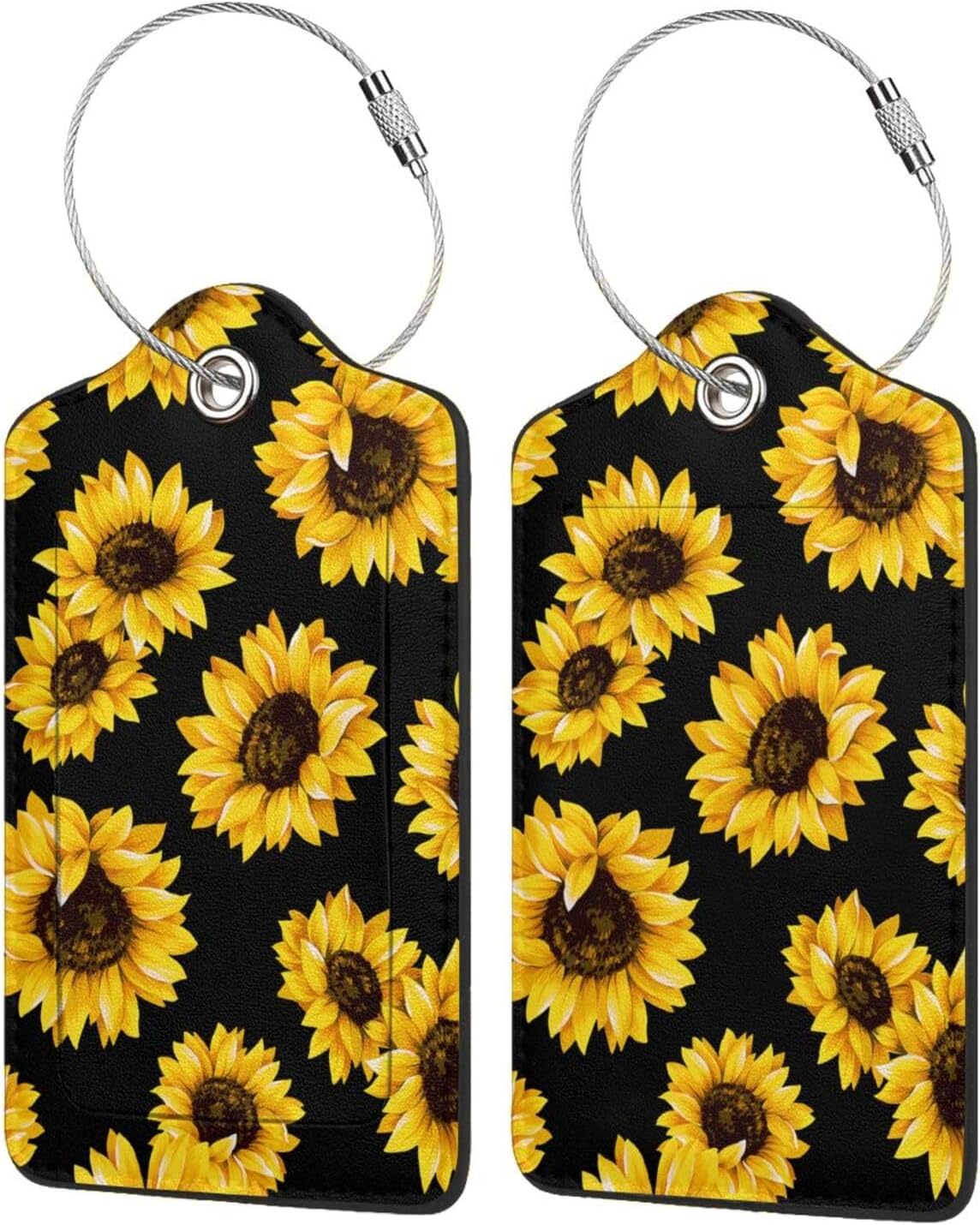 2 Pcs Beautiful Sunflower Luggage Tag for Suitcases, Cruise Ship Essential Travel Gift for Men Women Couples, Anniversary Party Travel Sunflower Ornaments, Funny Christmas Decorations Birthday Gifts