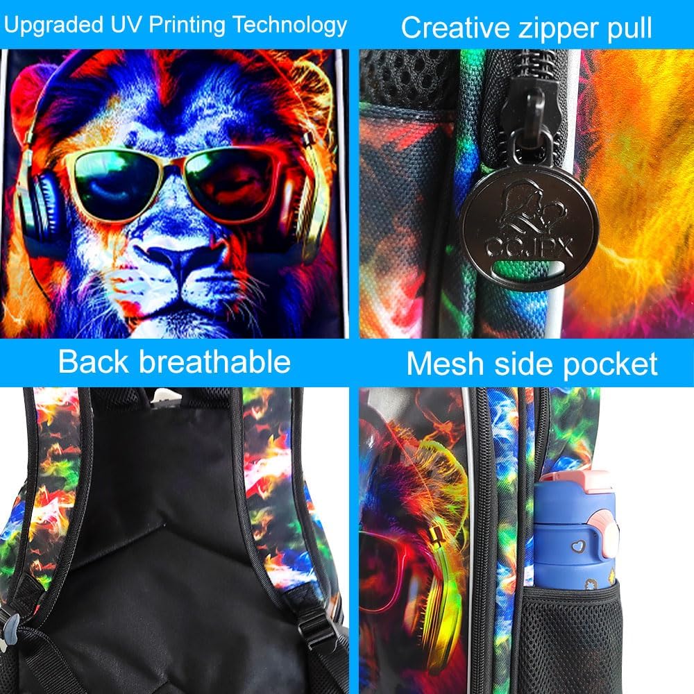 3Pcs Backpack for Boys, 17" Kids Bookbag with Lunch Box, School Backpacks for Elementary Preschool Kindergarten