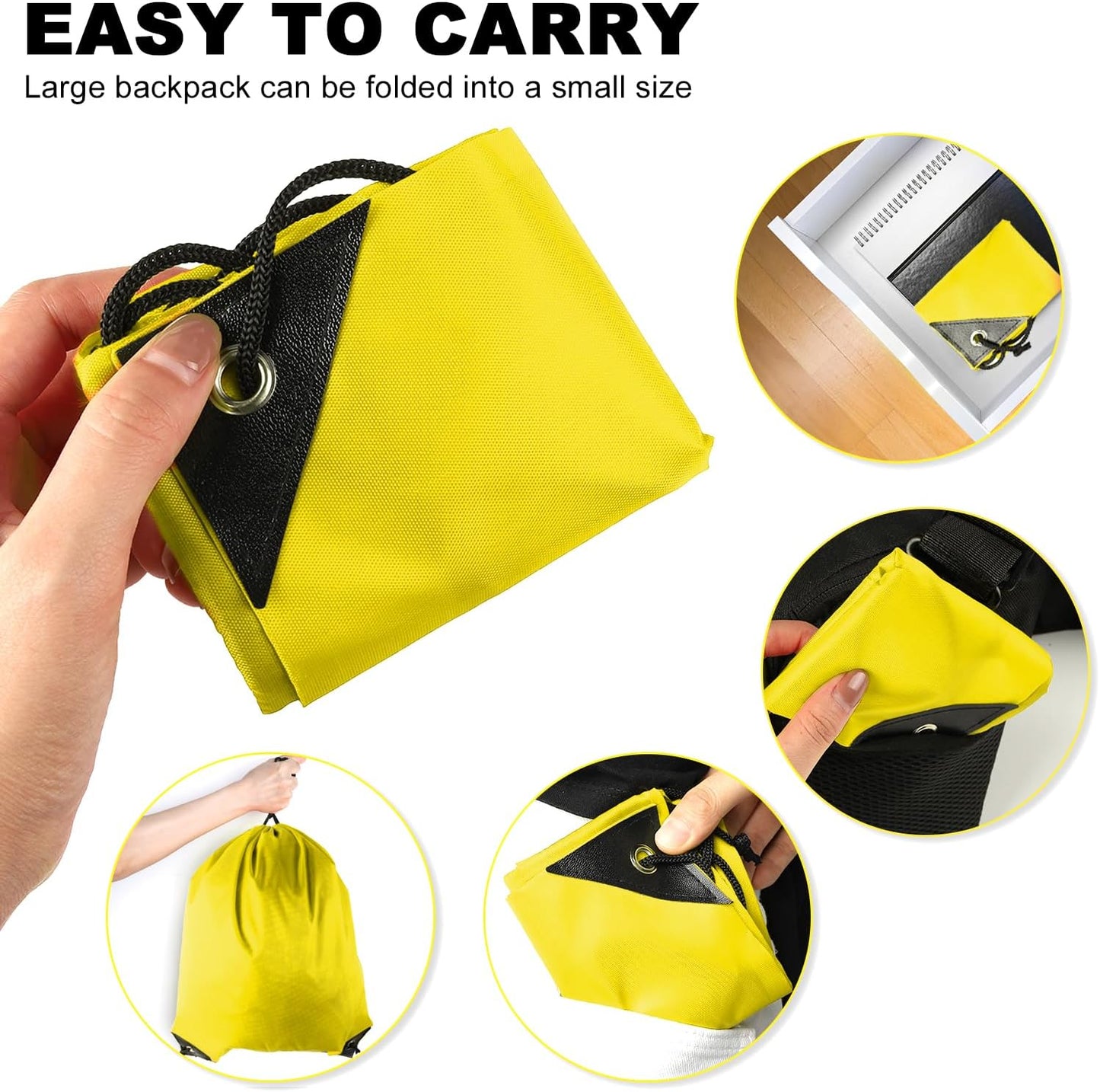 GoodtoU Drawstring Bags, Drawstring Backpack Bulk Nylon Backpack Draw String Back Bag Cinch Sack Drawstring Gym Bag String Backpack for Sport, Traveling, Team (Yellow, 16Pcs)