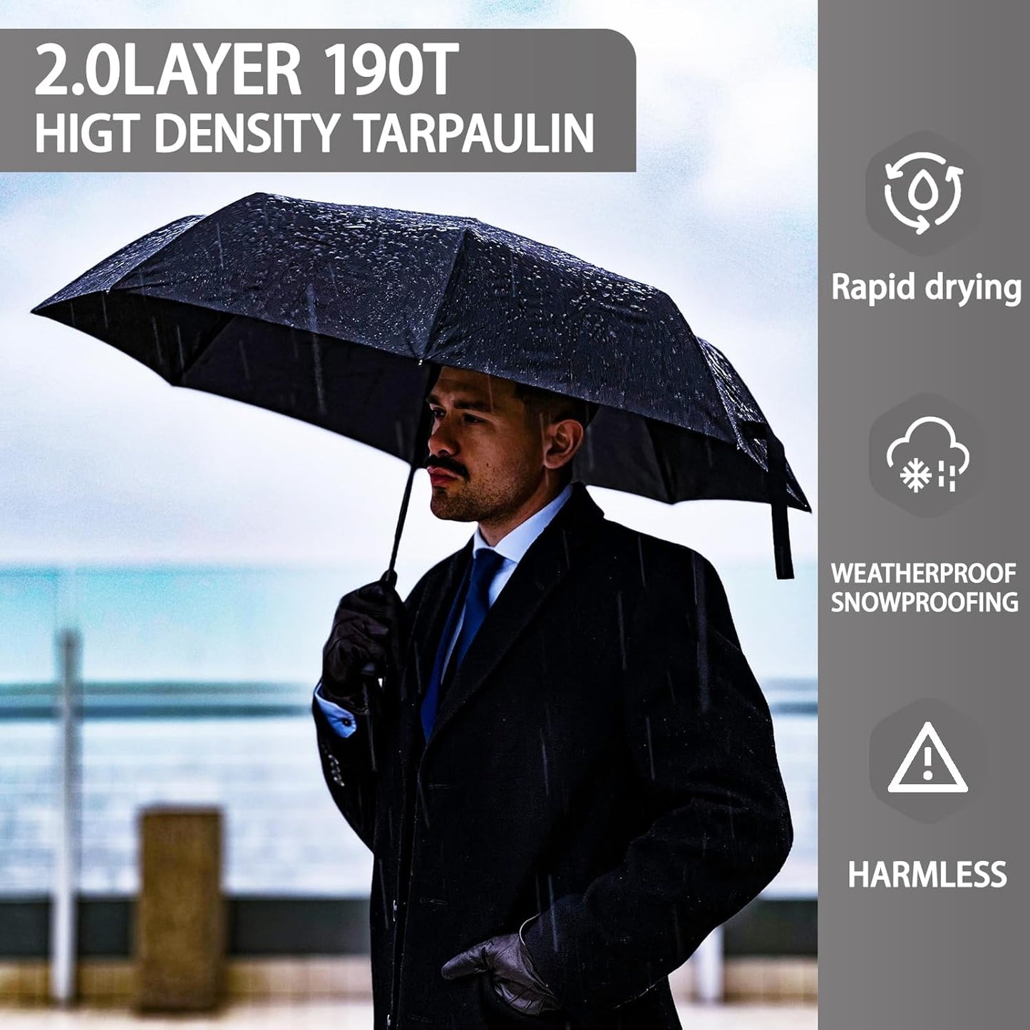 Windproof Travel Umbrella - Automatic, Compact, Windproof