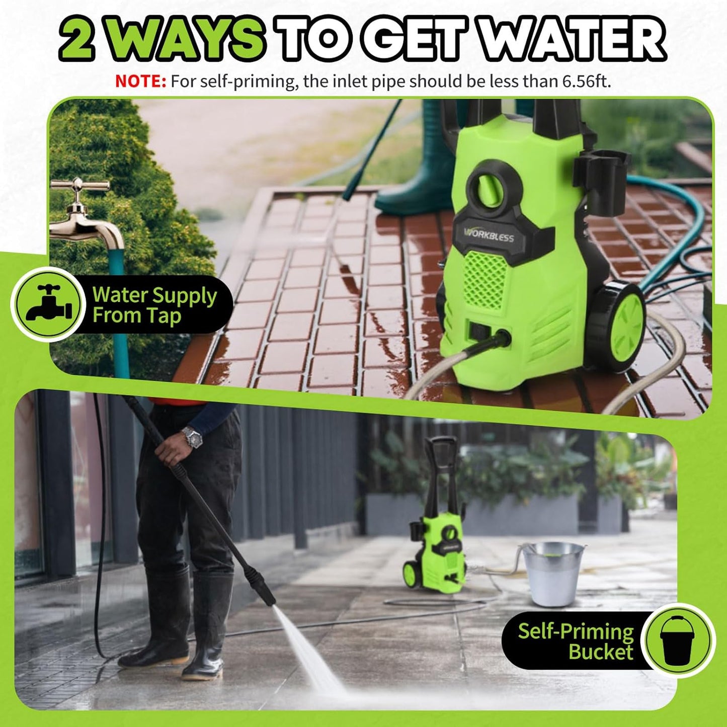 Electric Pressure Washer, 3500 PSI Portable Power Washer with Adjustable Angle Nozzle Head, Foam Cannon for Cars, Garden, Driveway