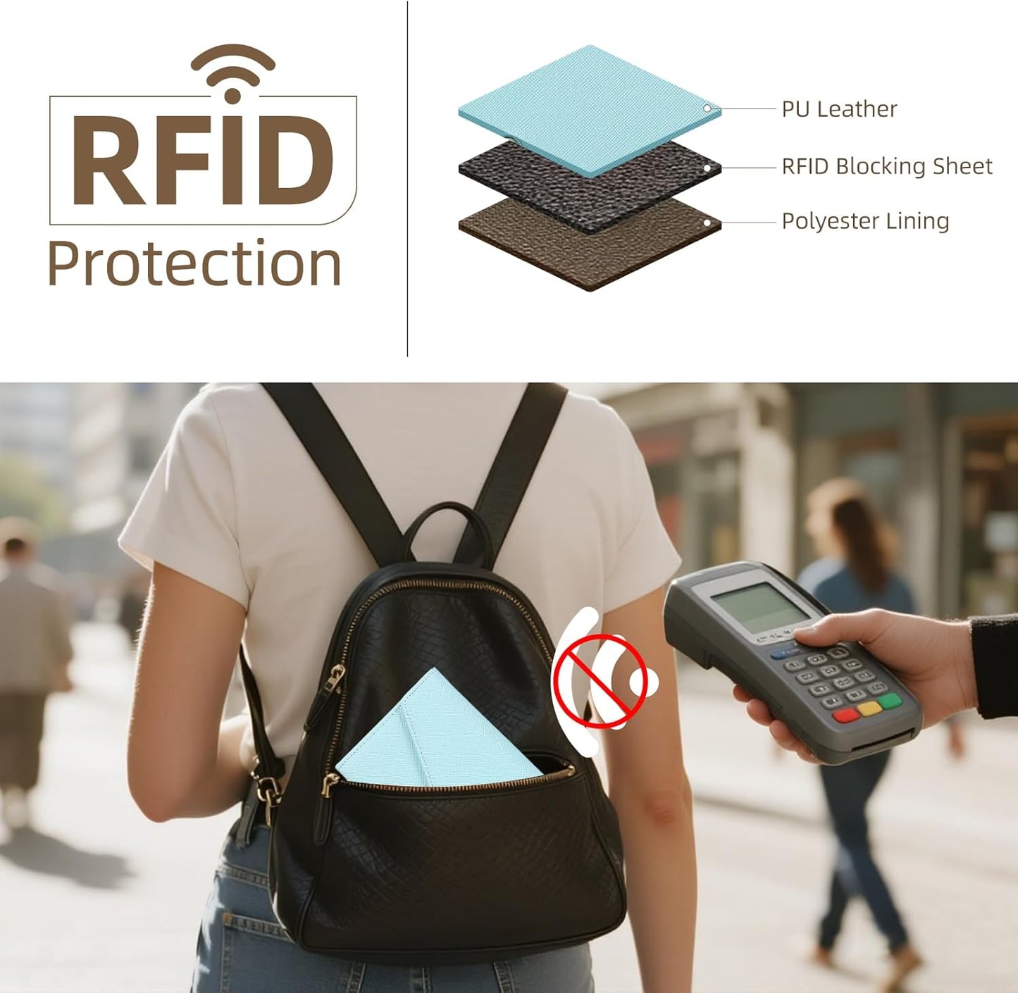 ZOPPEN Mulit-purpose Rfid Blocking Passport Holder Travel Wallet (Ver.4) Passport and Vaccine Card Holder ComboTri-fold Document Organizer Travel Essentials