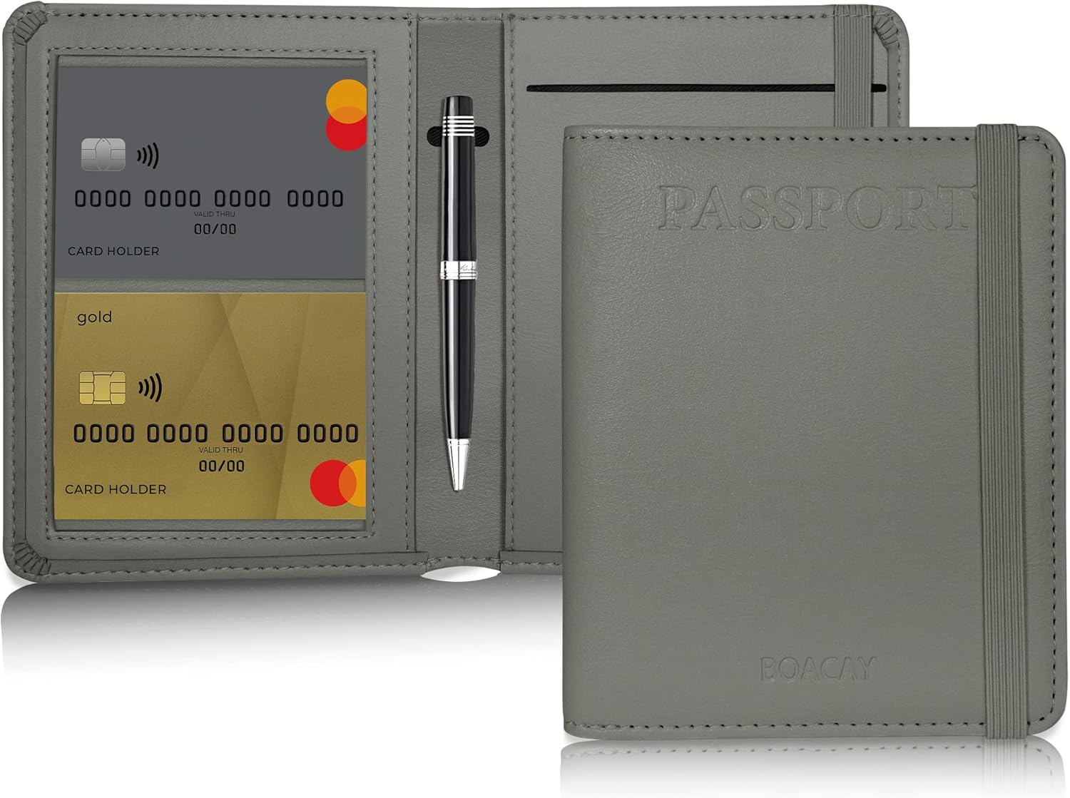 BOACAY Passport Holder and Vaccine Card Slot Combo - Travel Wallet and Waterproof Case for Women