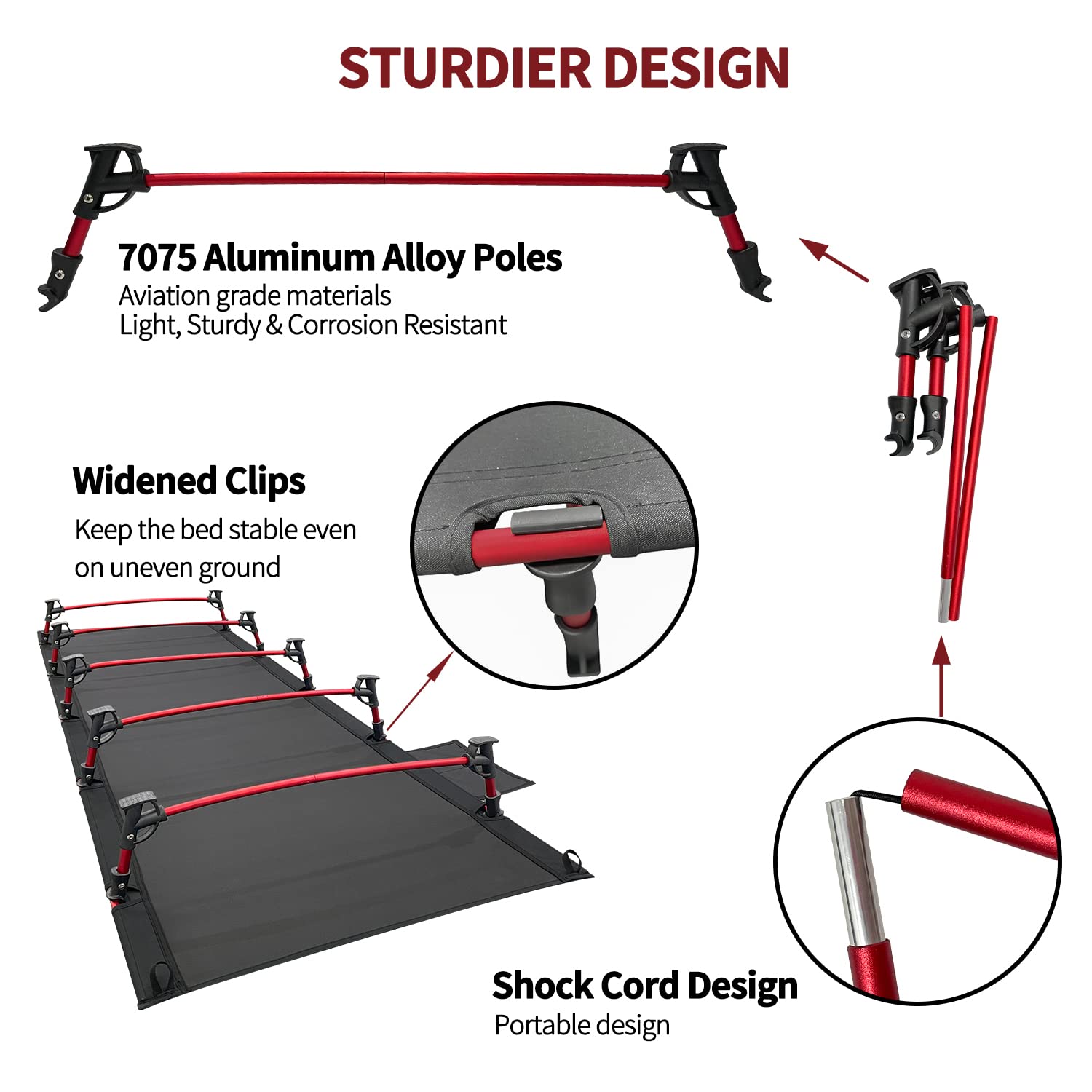 Sutekus Portable Camping Cot Sleeping Cot Ultralight Backpacking Cot Bed for Outdoor Hiking Travel
