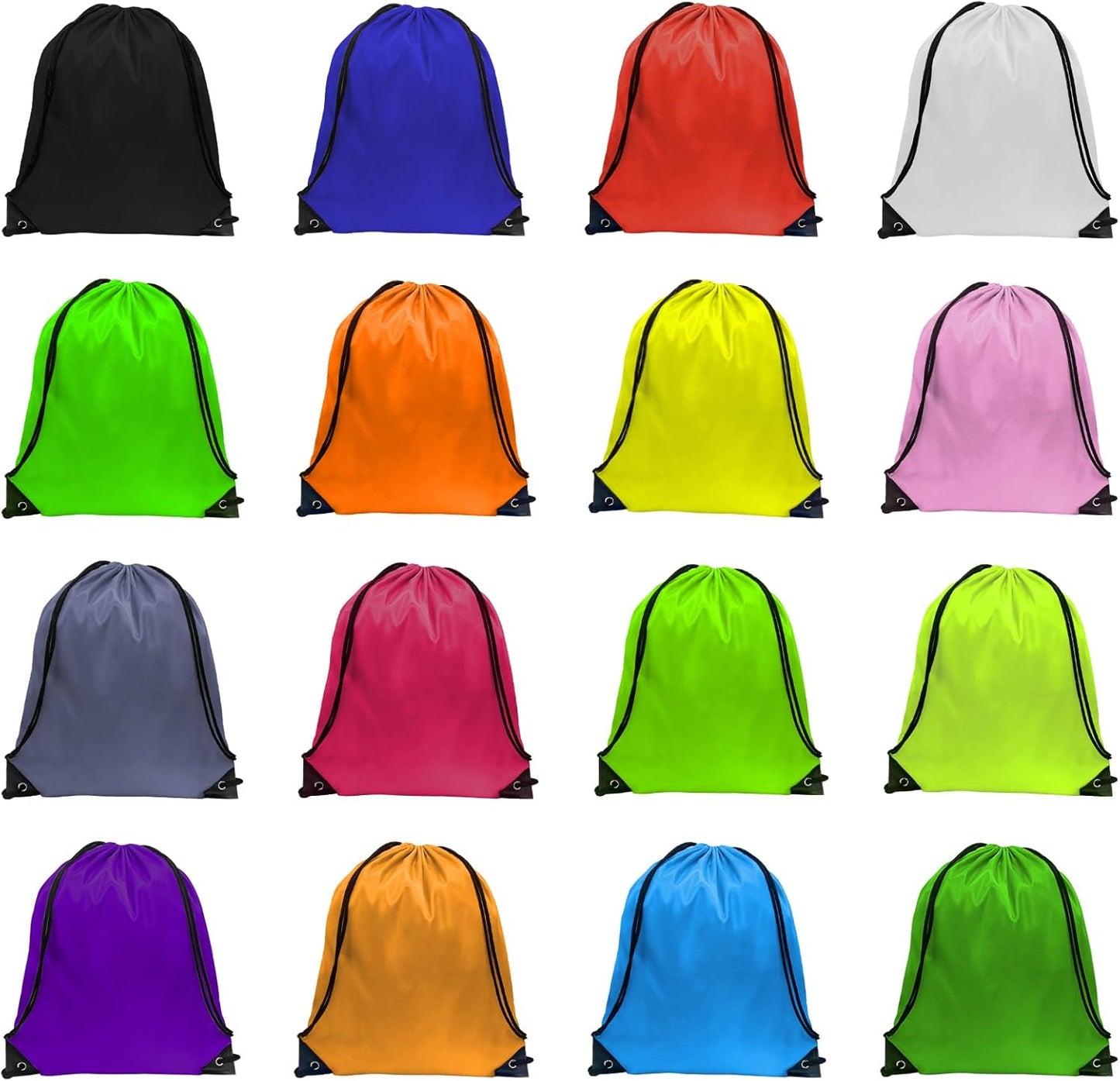 GoodtoU Drawstring Backpacks, Drawstring Bags Bulk Nylon Backpack Gym Bag for Sport, Traveling, Team (16 Colors, 16Pcs)