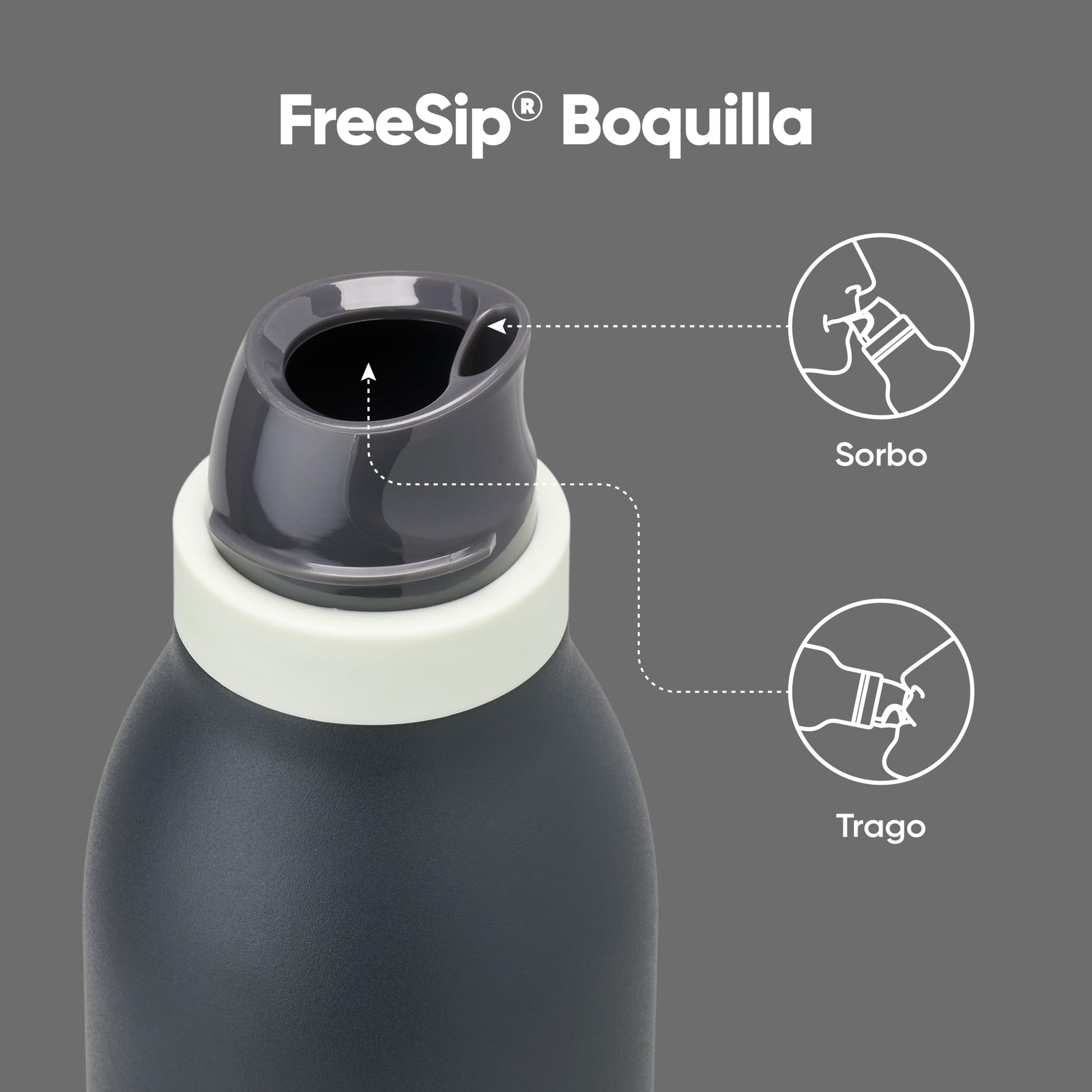 Owala FreeSip Twist Stainless Steel Water Bottle 24 oz Foggy Tide