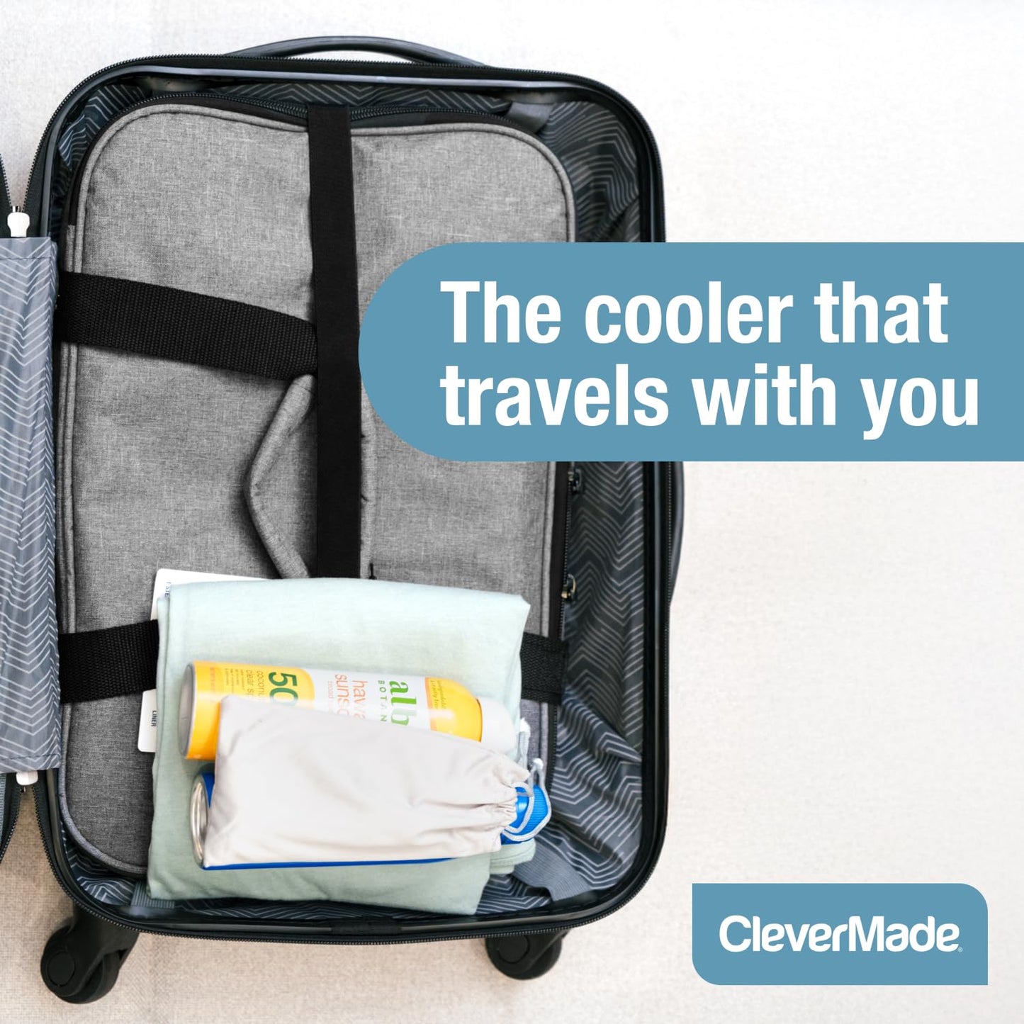 CleverMade Tahoe Collapsible Cooler Bag, Large Travel Cooler, Heather Gray