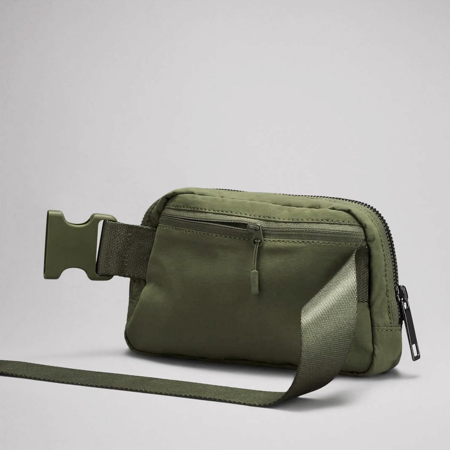 Cross Body Fanny Packs for Women Men Fashion Waist Bag Pouch Nylon Small Travel Crossbody Bags Mini Purse Everywhere Belt Bag Bum Bag with Adjustable Strap for Running Hiking Dim Olive