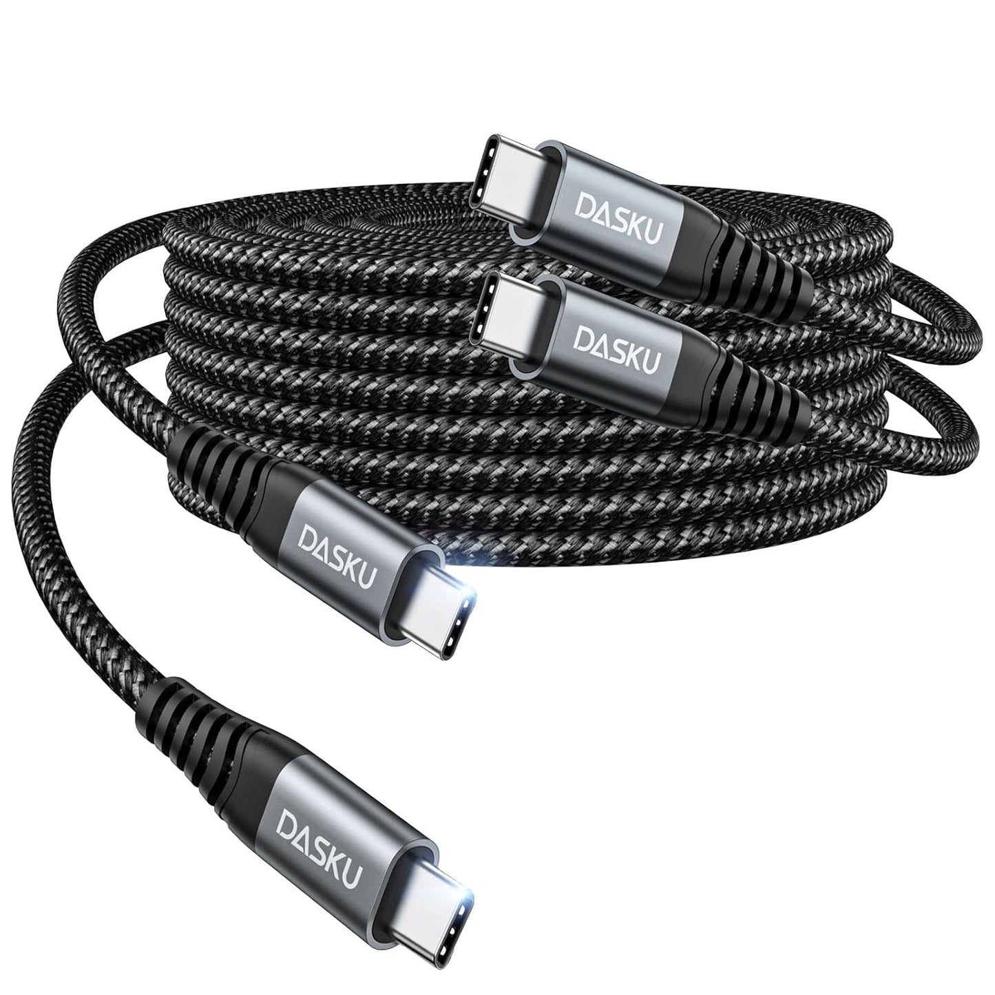 Dasku 2 Pack 6FT USBC to USBC Cable, 60W Fast Charging, Compatible with iPhone 16/15 Pro Max, Samsung Galaxy S24/S23/S22, MacBook/iPad