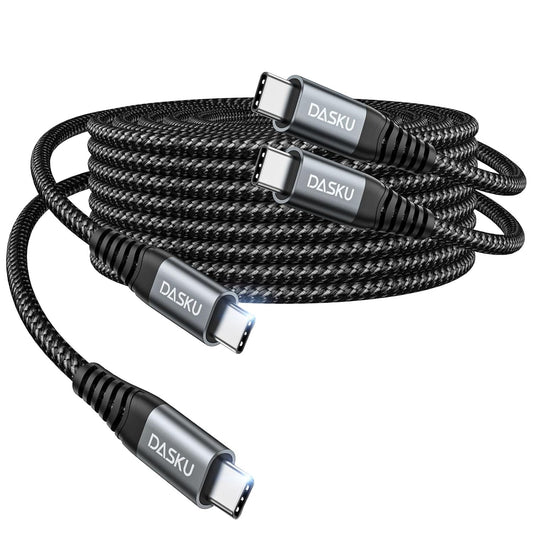 Dasku 2 Pack 6FT USBC to USBC Cable, 60W Fast Charging, Compatible with iPhone 16/15 Pro Max, Samsung Galaxy S24/S23/S22, MacBook/iPad