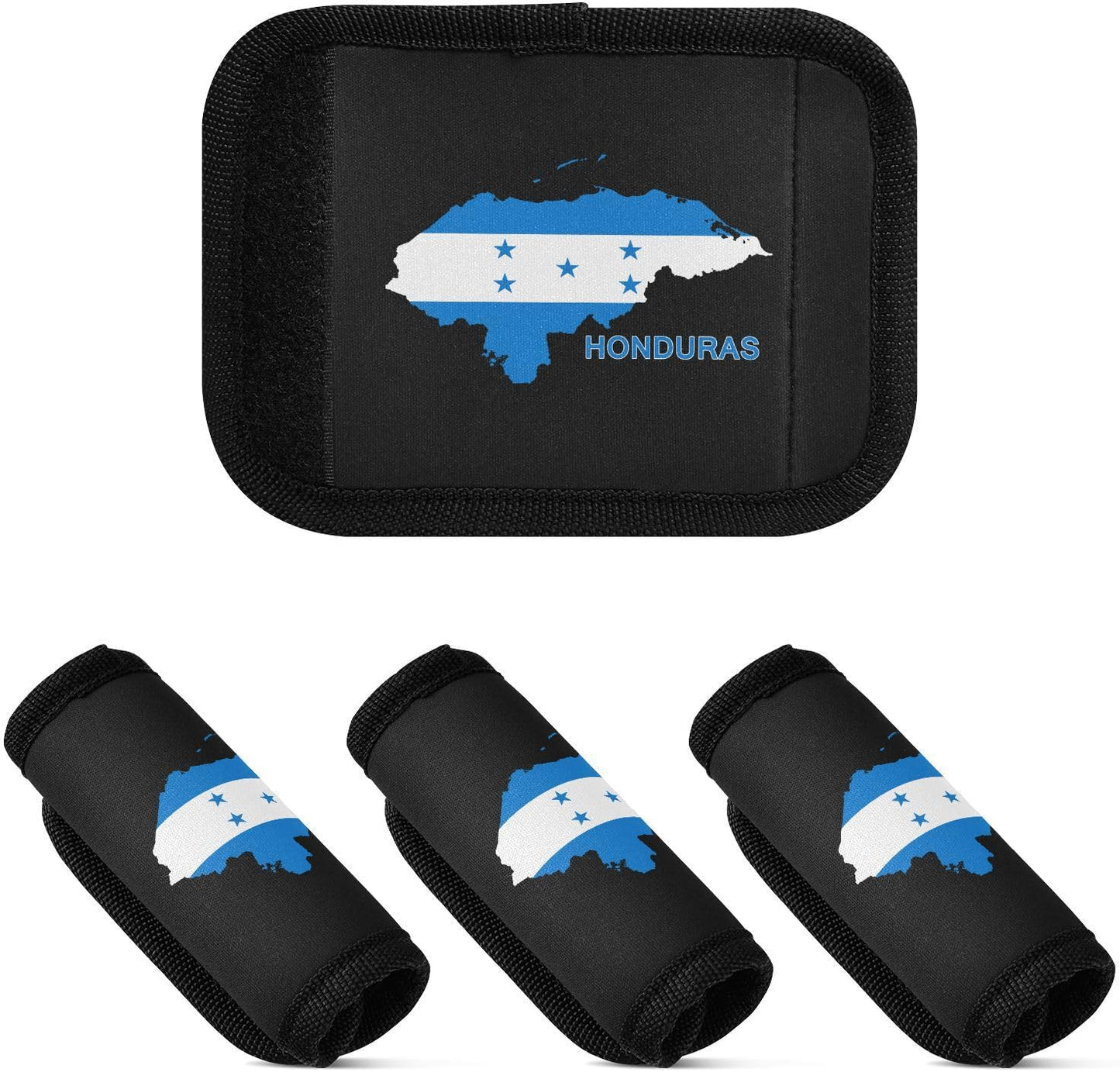 Flag Map of Honduras 2 Pack Luggage Handle Wrap for Suitcase Luggage Identifier Travel Tags Handle Protection Sleeve Cover
