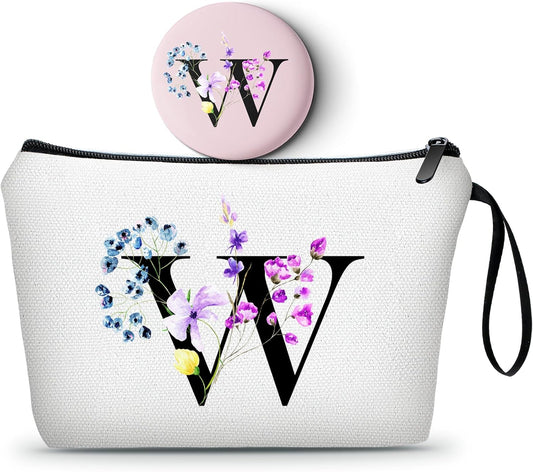 SEAMOON Women Birthday Unique Maid of Honor Friendship Gifts for Women Sister Bridesmaid Bride Personalized Travel Makeup Cosmetic Bag with Mirror Valentines Mothers Day Christmas Graduation W