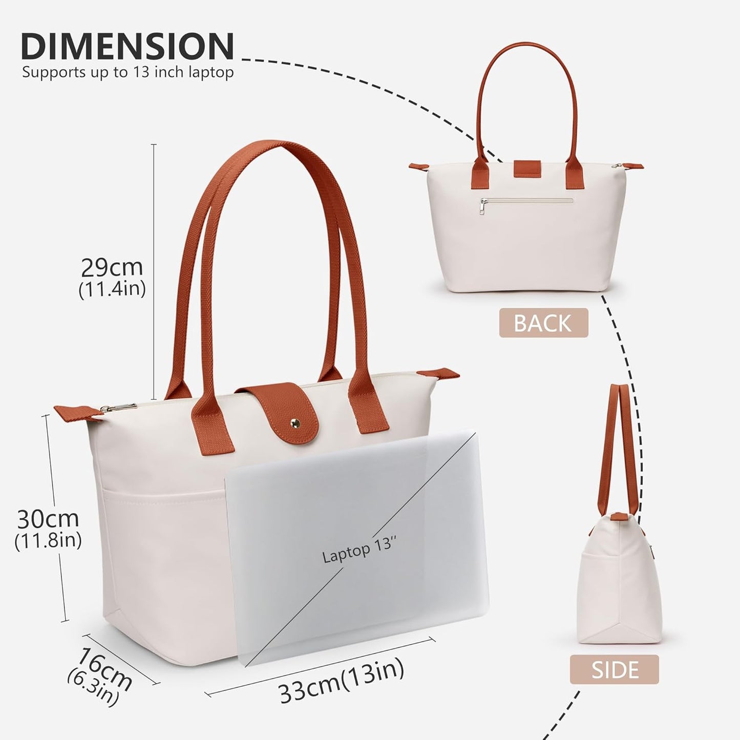 Nylon Tote Bag Women Zipper Shoulder Purse Large Hobo Top Handle Foldable Handbags for Work Travel Shopping