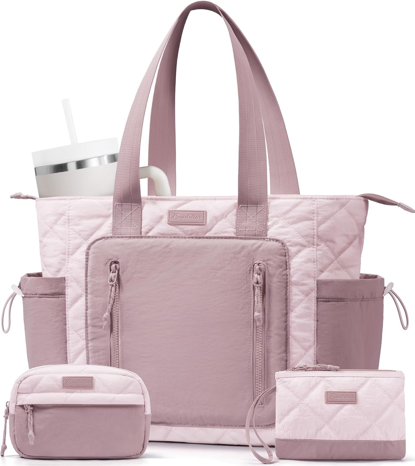 Puffer Tote Bag for Women, Lightweight Puffy Work Laptop Handbag Teacher Nurse Quilted Shoulder School Daily Travel Gym Bags