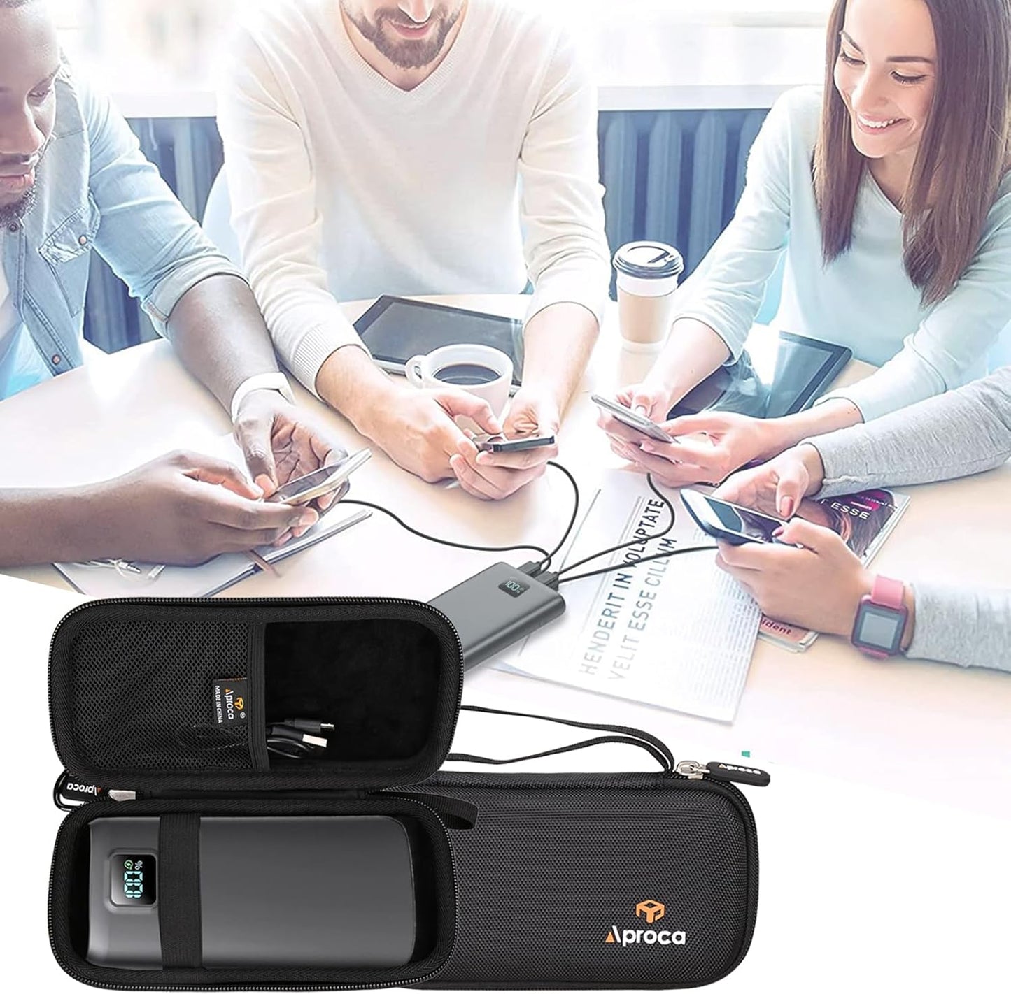 Aproca Power Bank Case Compatible with LOVELEDI 40000mAh / Anker 20,000mAh / Pxwaxpy 30,800mAh / RGVOTA 38800mAh / Ekrist 25800mAh / FOCHEW 30,800mAh Portable Charger (Case Only)
