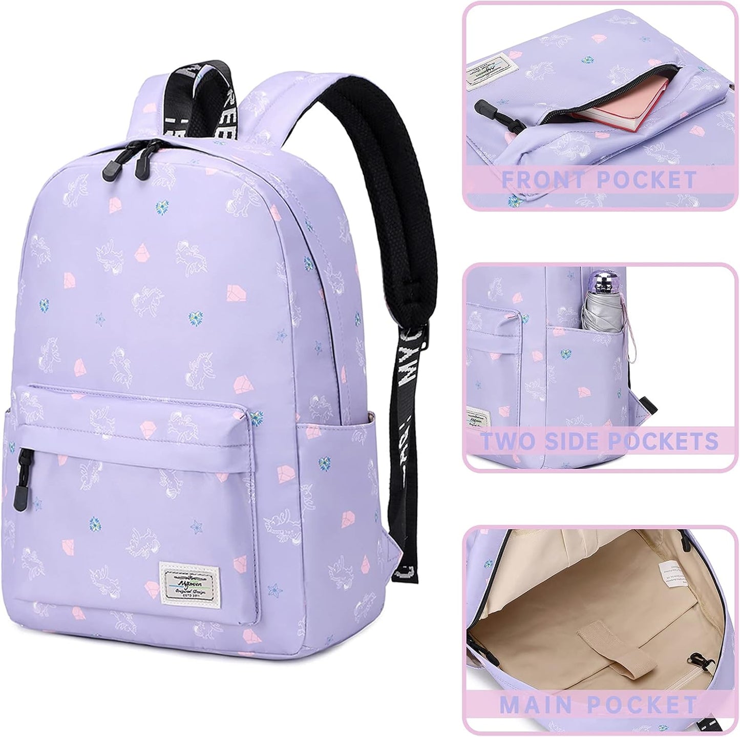 Lohol Galaxy Backpack for School Travel, Lightweight BookBag for Girls Kids