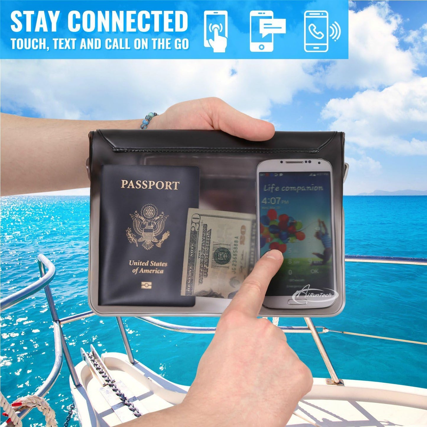 AiRunTech Waterproof Fanny Pack,Phone Pouch Dry Bag for Passport Wallet Purse,Floating Waterproof