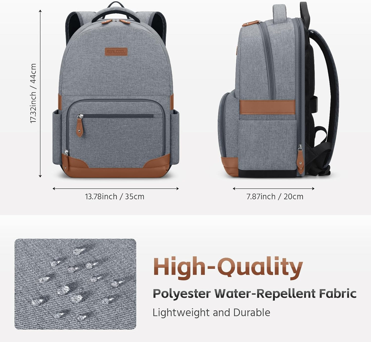RealCool Laptop Backpack, 31L Travel Backpacks for Women Men, Fits up to 15.6-17 Inch,Water