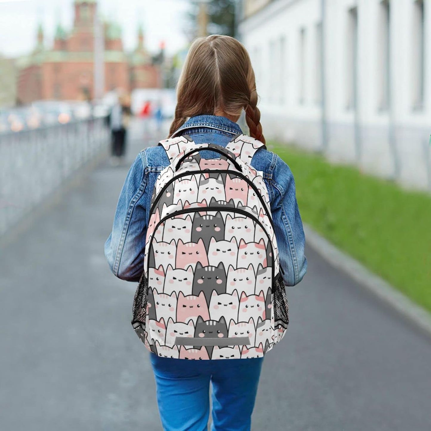 Cute Cats Kittens Backpack for Girls Boys Elementary School Bag Kids Bookbag Travel Rucksack