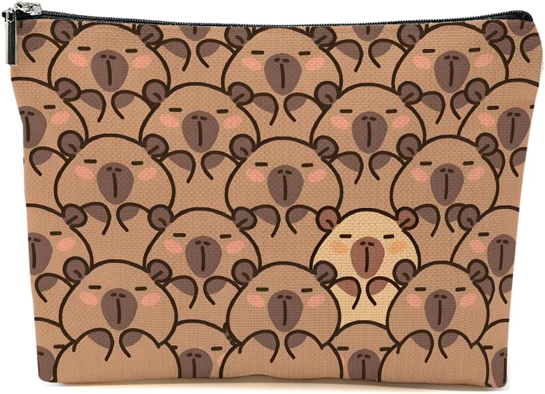 Cute Capybara Makeup Bag, Capybara Gifts for Women, Capybara Lovers Cosmetic Bag Travel Organizer