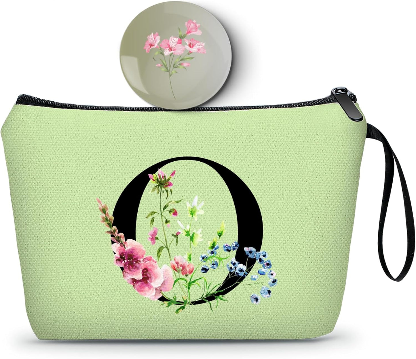 Happy Birthday Friendship Bridesmaid Team Gifts for Employees Women Mom Girl Daughter Teenage Personalized Make up Cosmetic Bag Travel with Mirror Mothers Day Christmas Graduation O