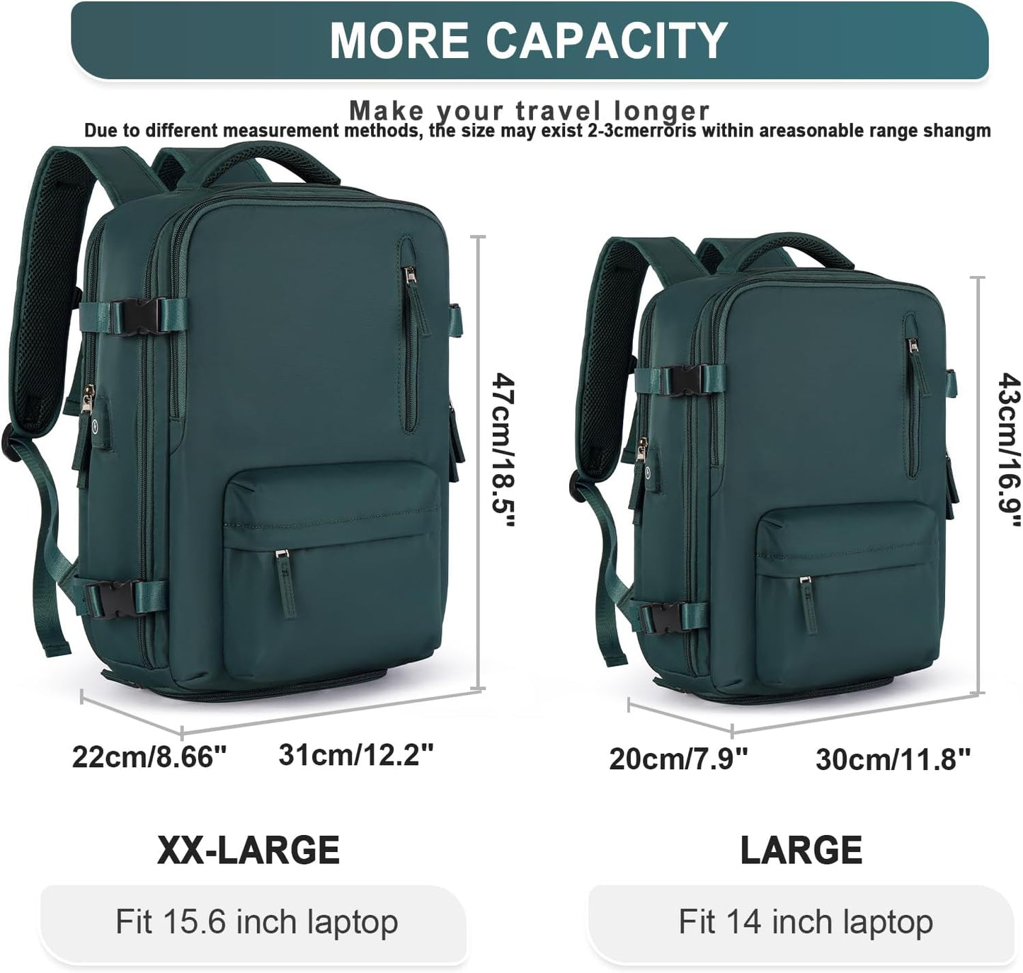 WONHOX Large Travel Backpack Carry on Flight Approved Laptop Work Business Backpack for Women Men Mochila de Viaje