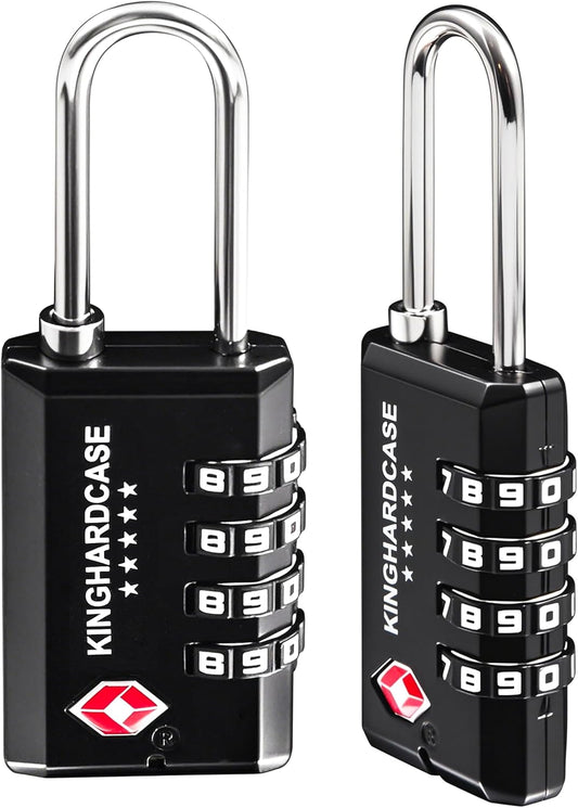 2 Pack TSA Approved Gun Locks, 4 Digit Combination Locks for Gun Case, Ammo Box, Rifle Bag, Luggage, Durable Resettable Locks with Locking Hook, Zinc Alloy, Travel Security