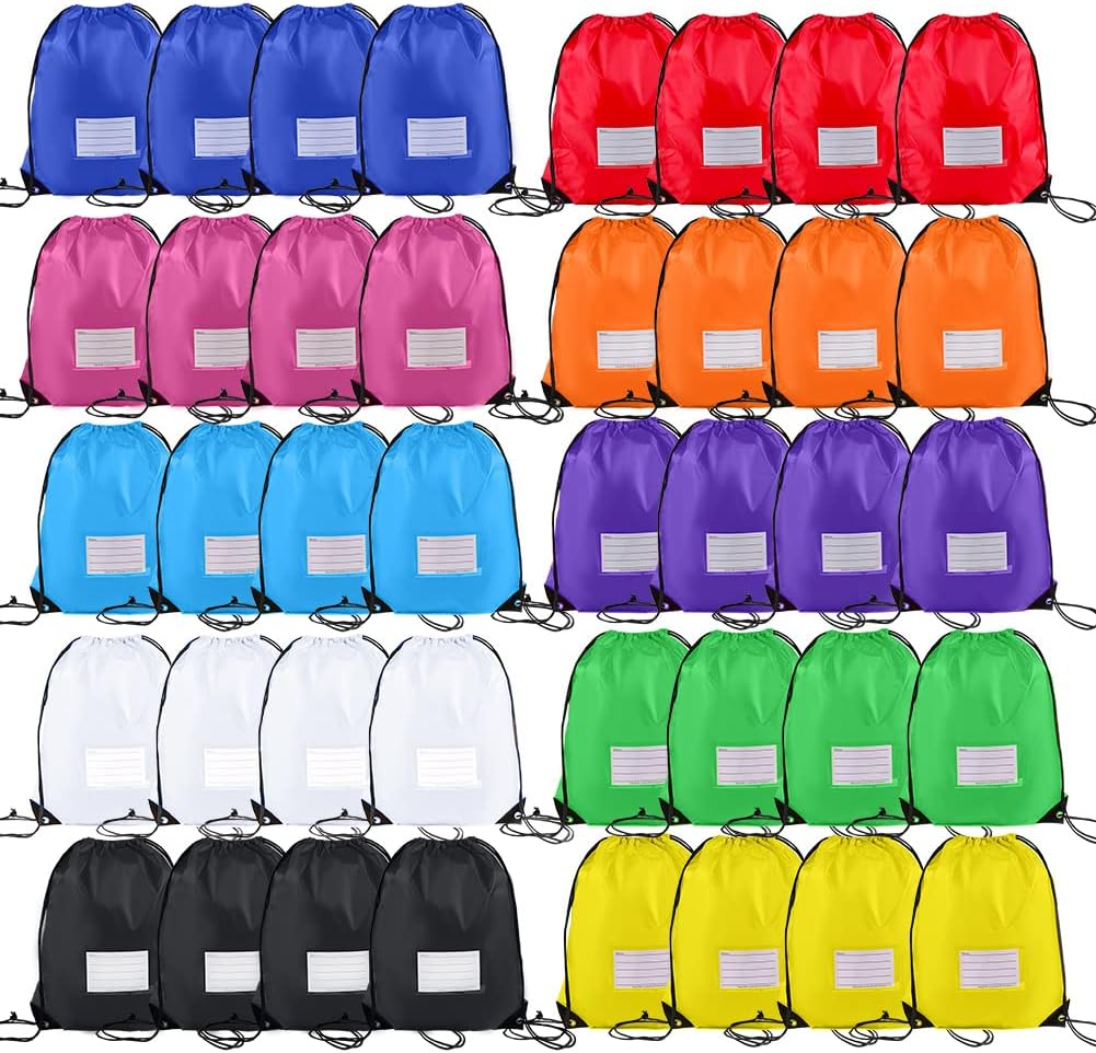 40 Pack Drawstring Bags,Bulk Draw String Backpack, DIY Gym Sports Cinch Bag Sackpack for Women Men