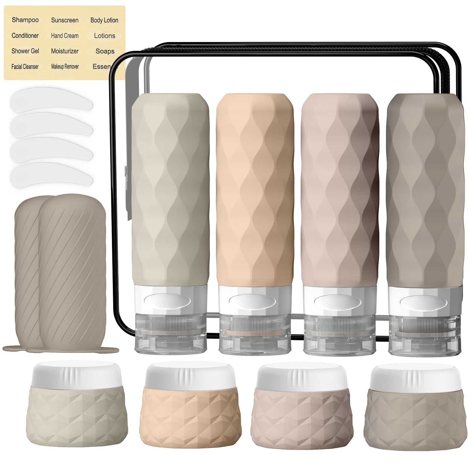 Silevoler 16Pack Travel Bottles for Toiletries, Bottles, Jars, and Covers