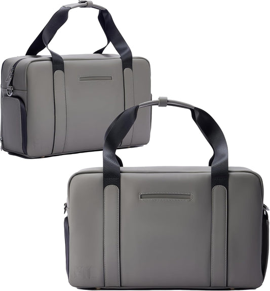 The FTL Lite Mens Gym to Office Bag - 17L Briefcase Gym Bag Hybrid with Shoe Compartment & 16" Laptop Sleeve - Executive Daily Carry & Overnight Duffel for Athletic Business Pros - Gray