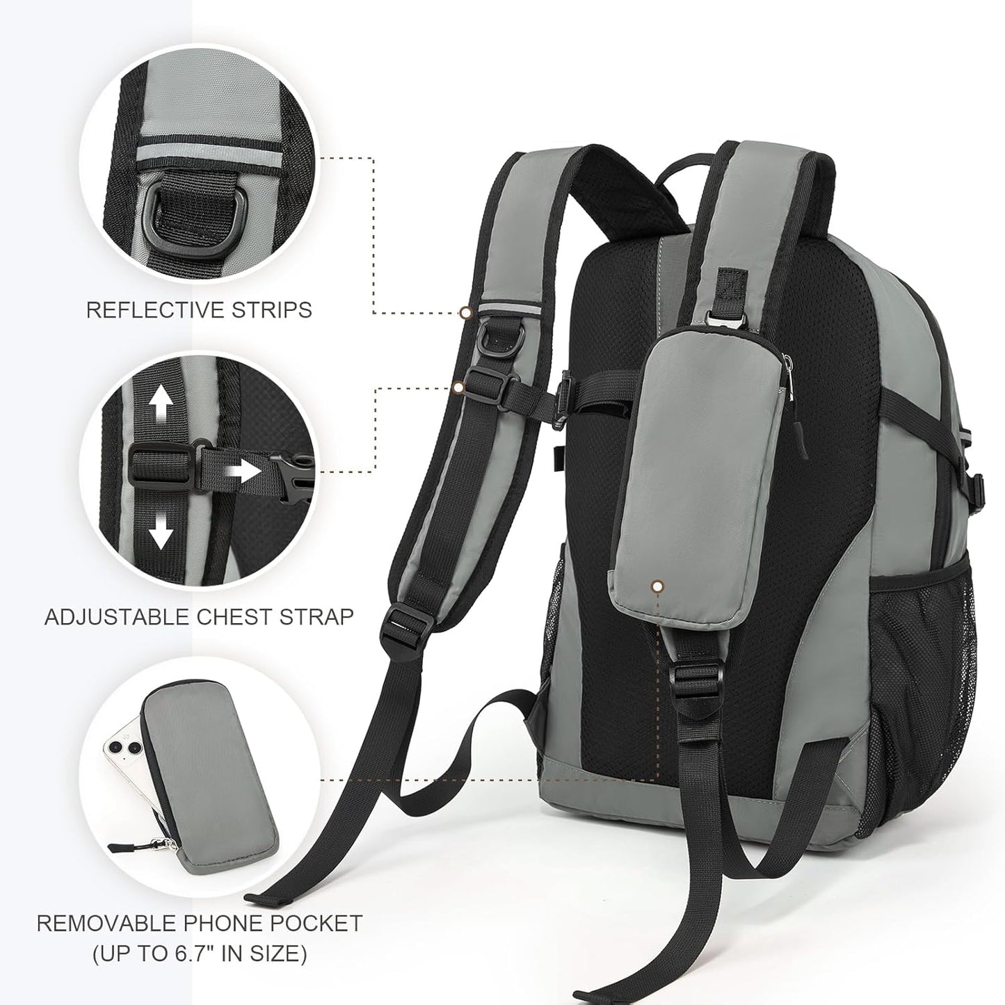 Small Hiking Backpack for Women Men 20L Lightweight Travel Backpack with Phone Pocket Waterproof Daypack for Women Men
