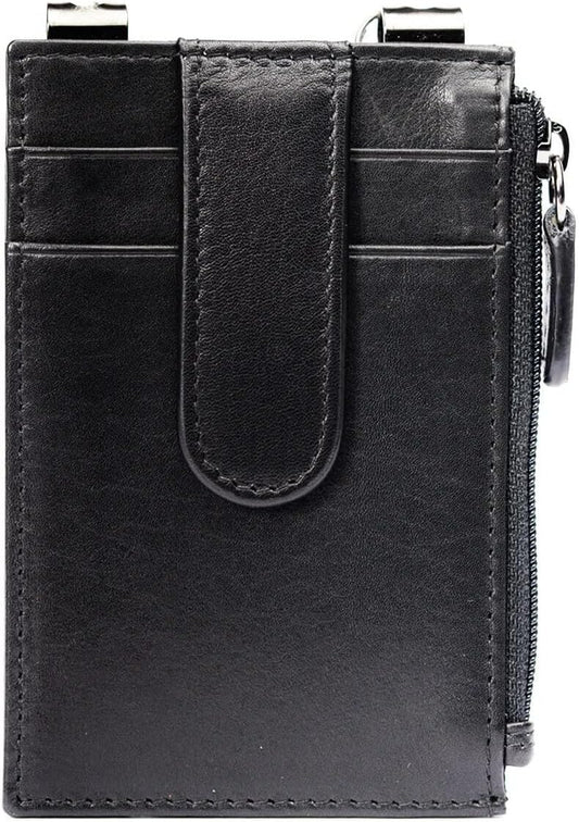 RFID Blocking Boot Wallet with Security Chain & Zipper Lock – Genuine Leather Wallets for Men, Travel Wallets Women, Minimalist Leather Card Holder