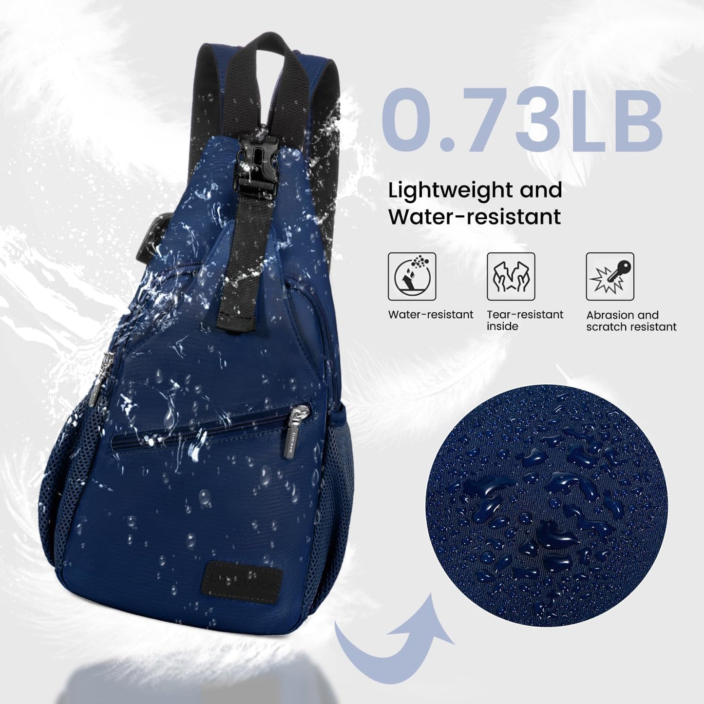 LOVEVOOK Sling Bag for Women Casual Daypack Nylon Crossbody Sling Backpack Travel Shoulder Bag Hiking Daypack