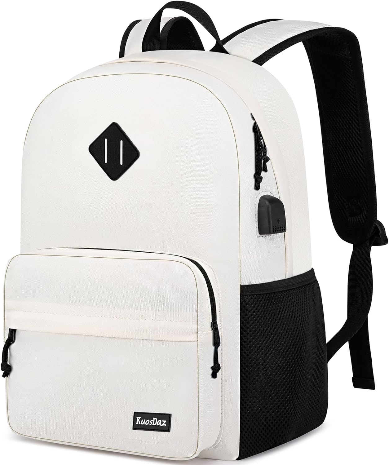 Backpack for School Teen Boys & Girls, Lightweight Casual Backpacks for Men and Women, Classic Basic Water Resistant Casual Daypack Fit 15.6 Inch Laptop, Beige